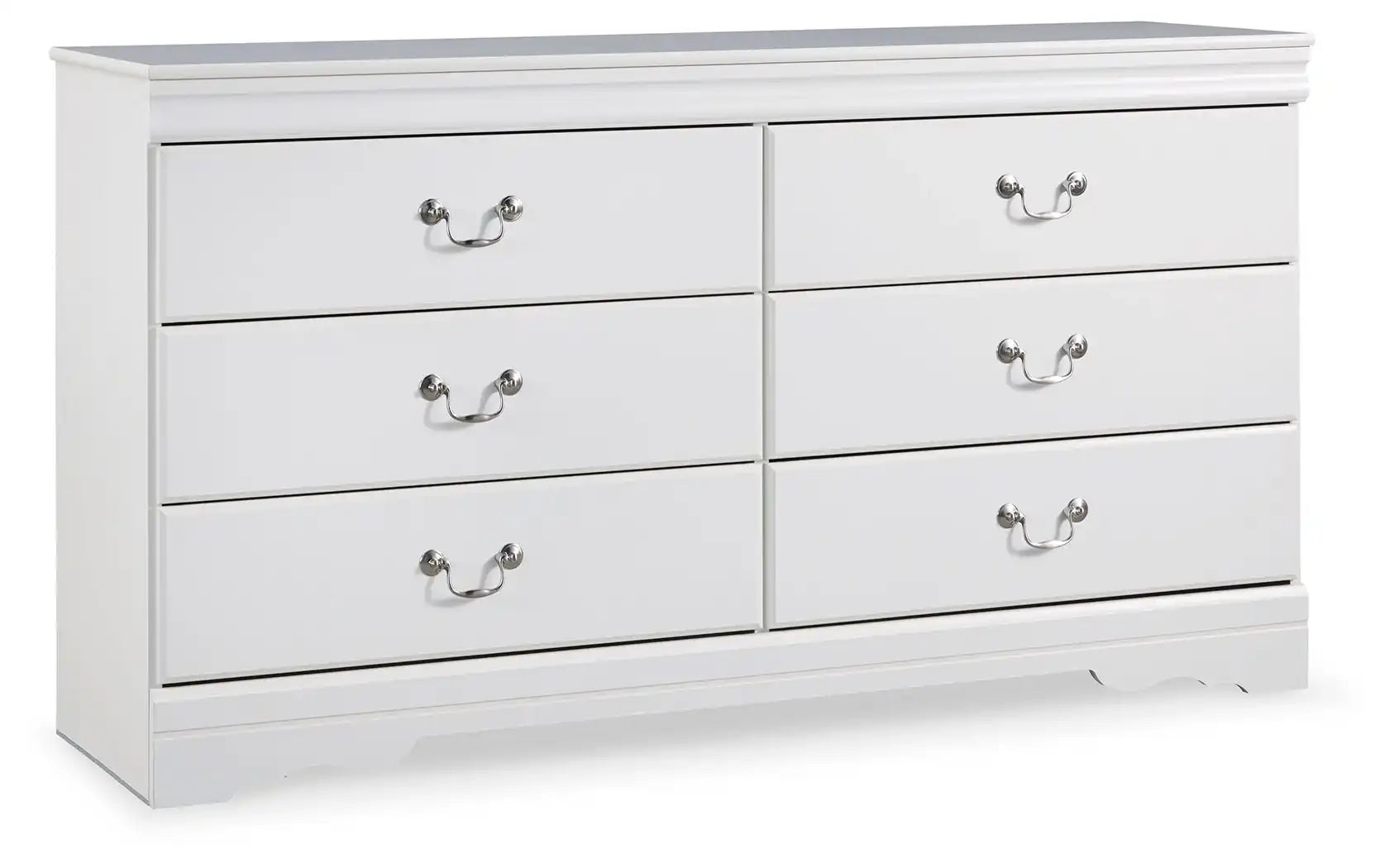 Anarasia 2-Piece Dresser and Mirror Set in White Wood and Glass Anarasia 2-Piece Dresser and Mirror Set in White Wood and Glass