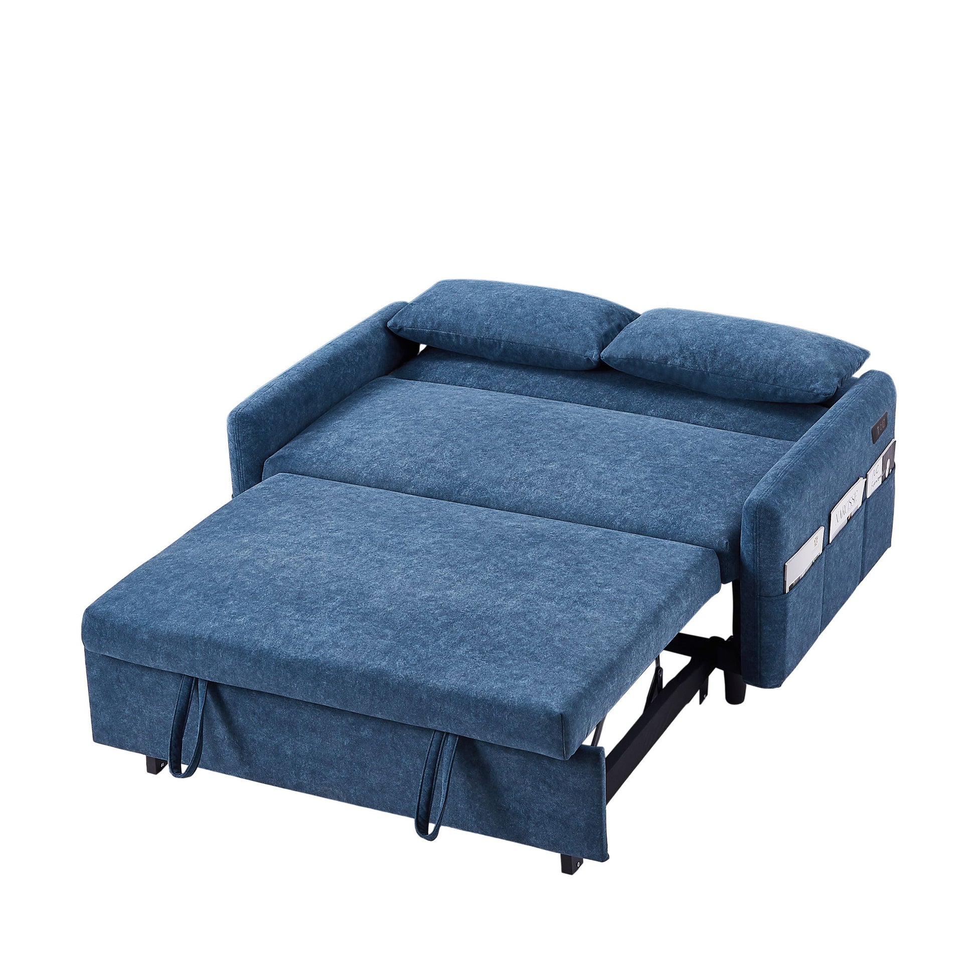 Pull Out Sleep Sofa Bed Loveseats Sofa Couch With Adjsutable Backrest, Storage Pockets, 2 Soft Pillows, USB Ports For Living Room, Bedroom, Apartment, Office - Best Buy Furniture