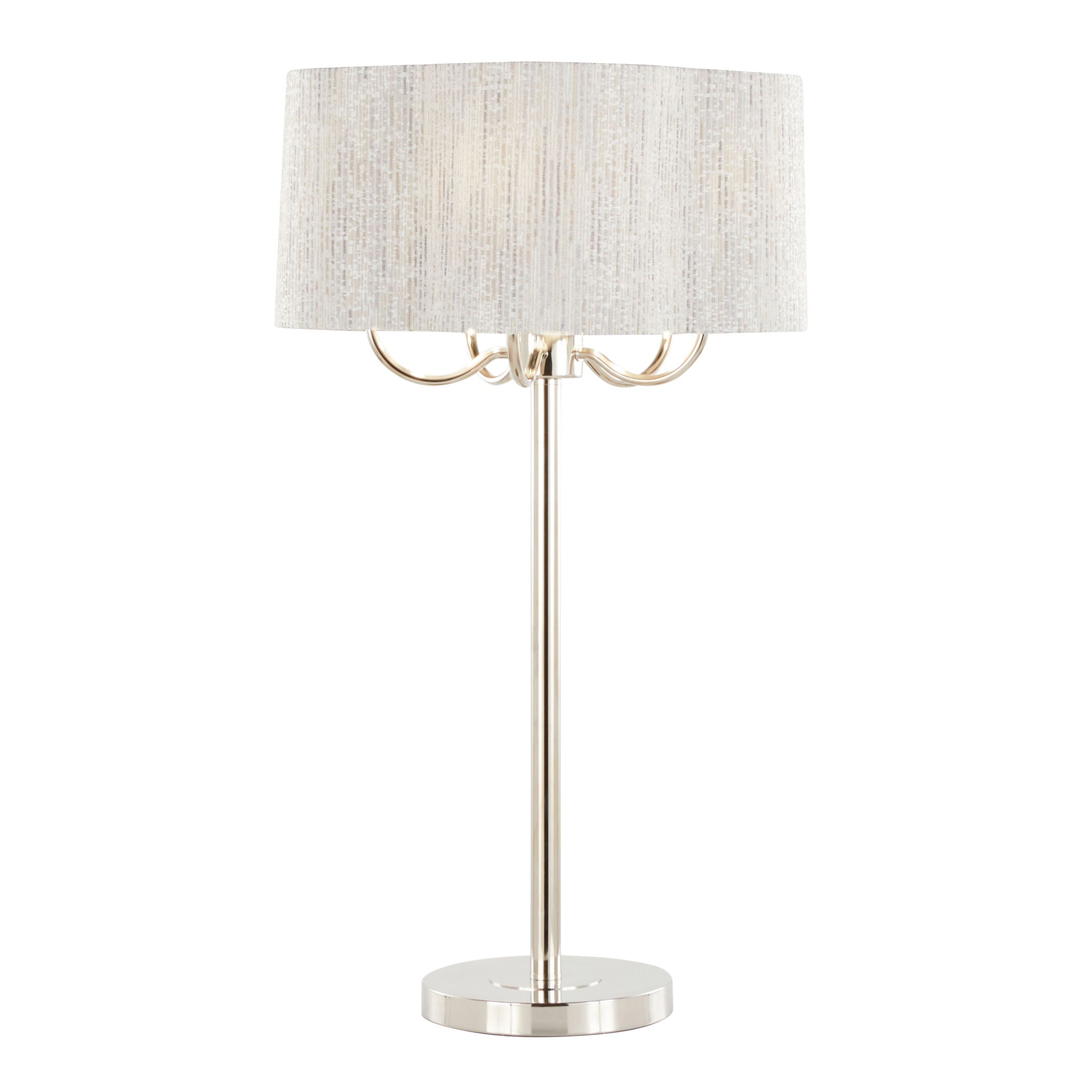 Lily - Contemporary Table Lamp - Polished Nickel / Gray - Best Buy Furniture