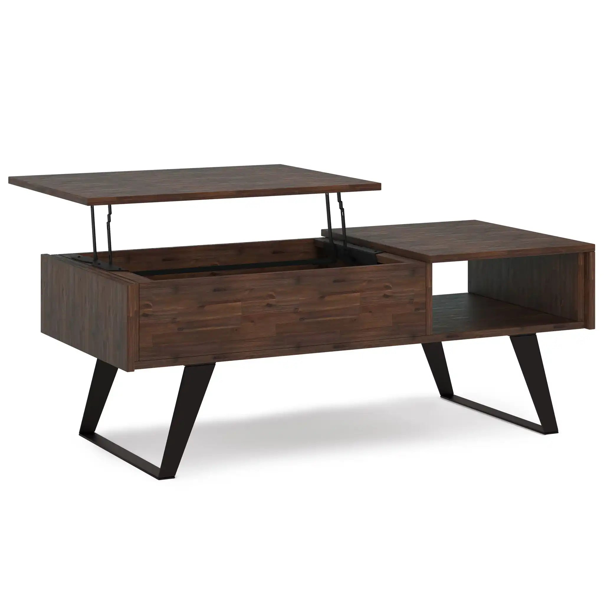 Lowry - Lift Top Coffee Table - Distressed Charcoal Brown - Best Buy Furniture