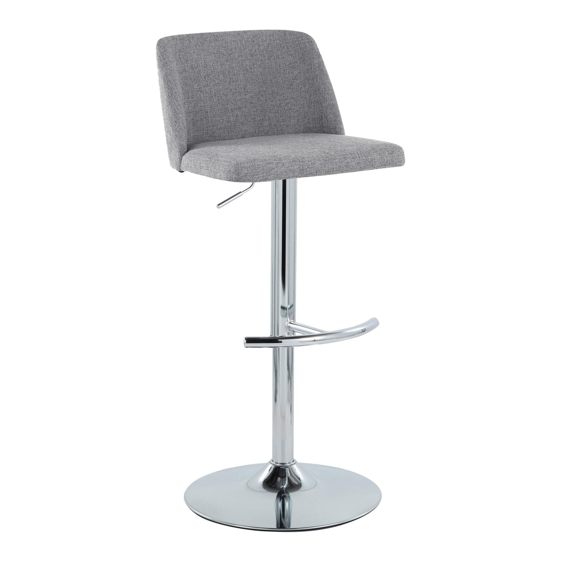 Toriano - Contemporary Adjustable Barstool With Swivel & Rounded T Footrest (Set of 2) - Best Buy Furniture