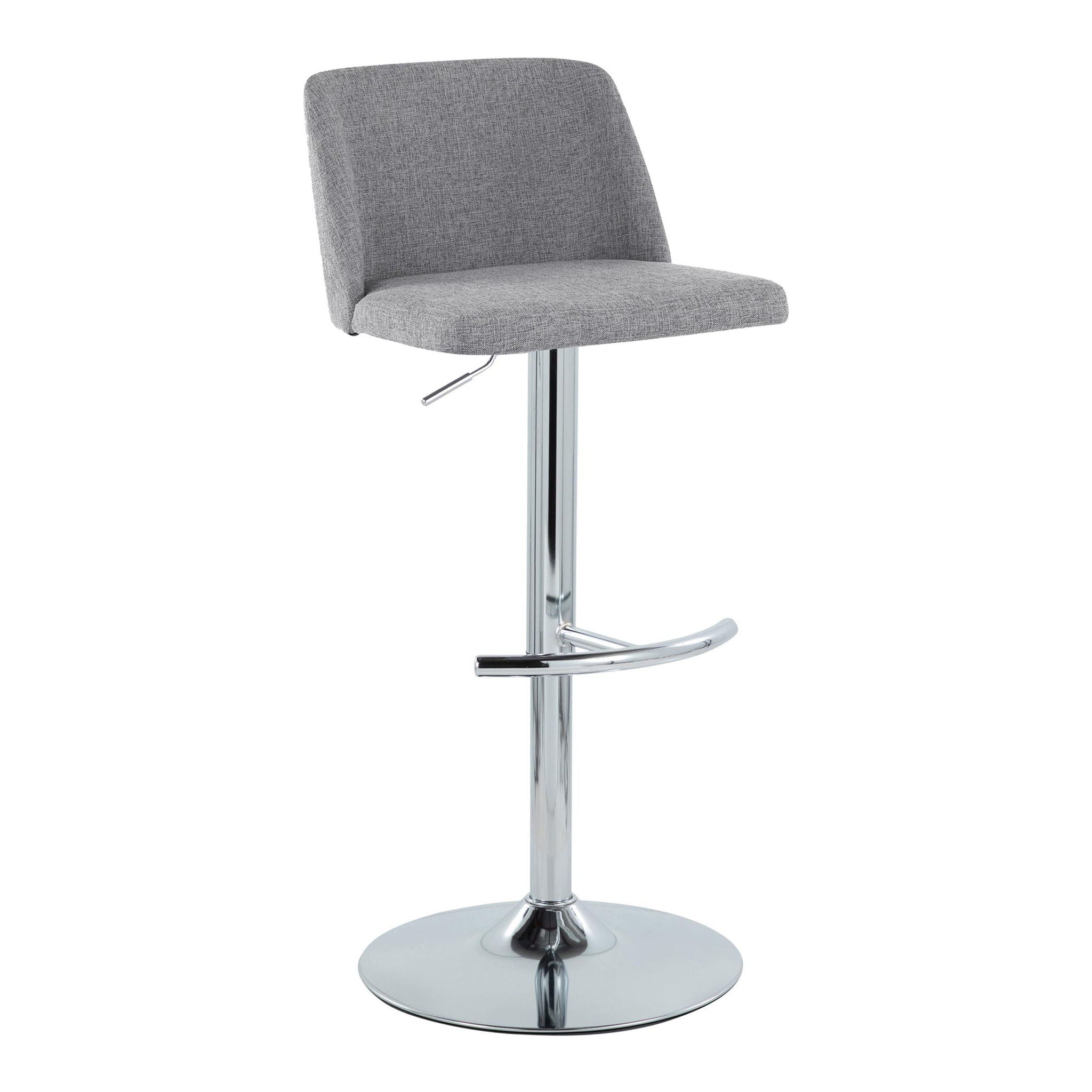 Toriano - Contemporary Adjustable Barstool With Swivel & Rounded T Footrest (Set of 2) - Best Buy Furniture