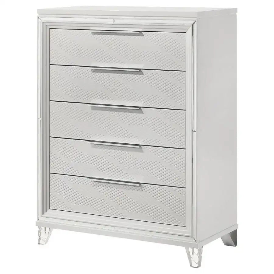 Marmore - 5-Drawer Bedroom Chest Of Drawers - White - Best Buy Furniture