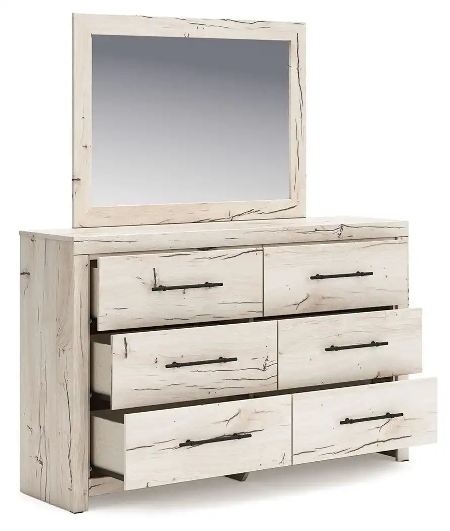 Lawroy - Dresser And Mirror - Light Natural - Best Buy Furniture