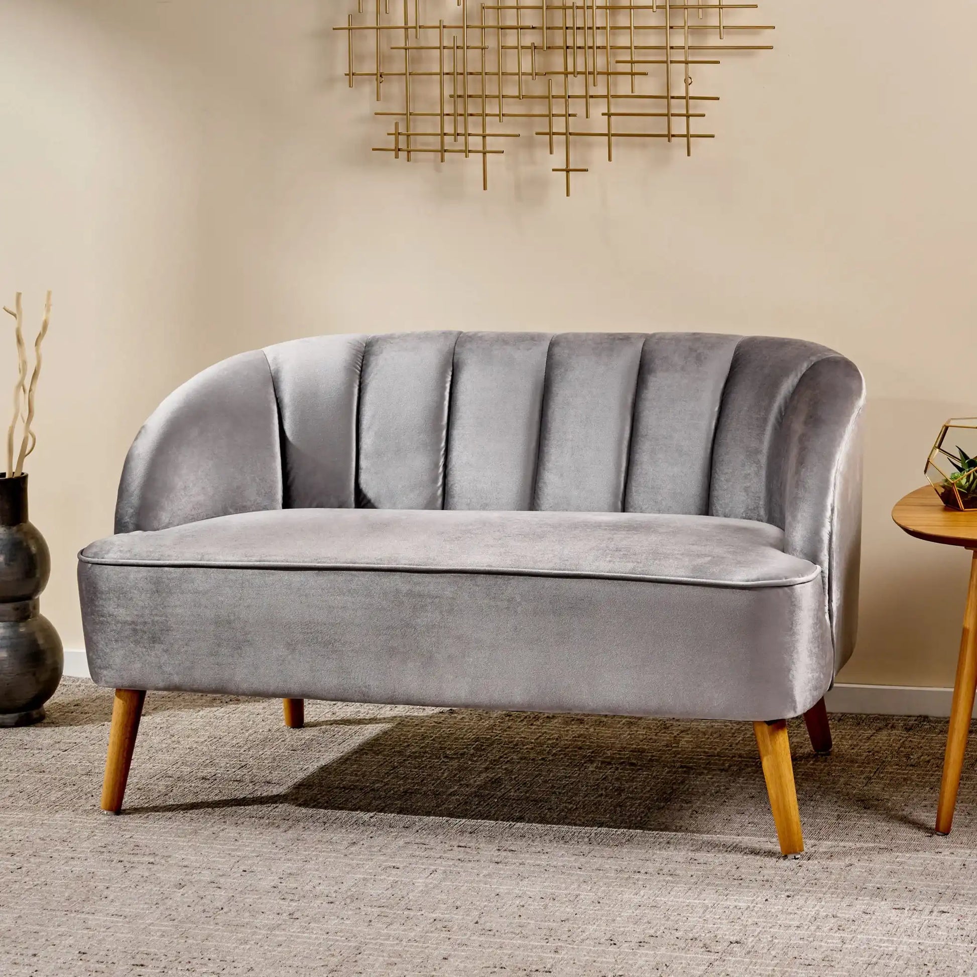 Modern Classic Shell Backed Loveseat - Best Buy Furniture