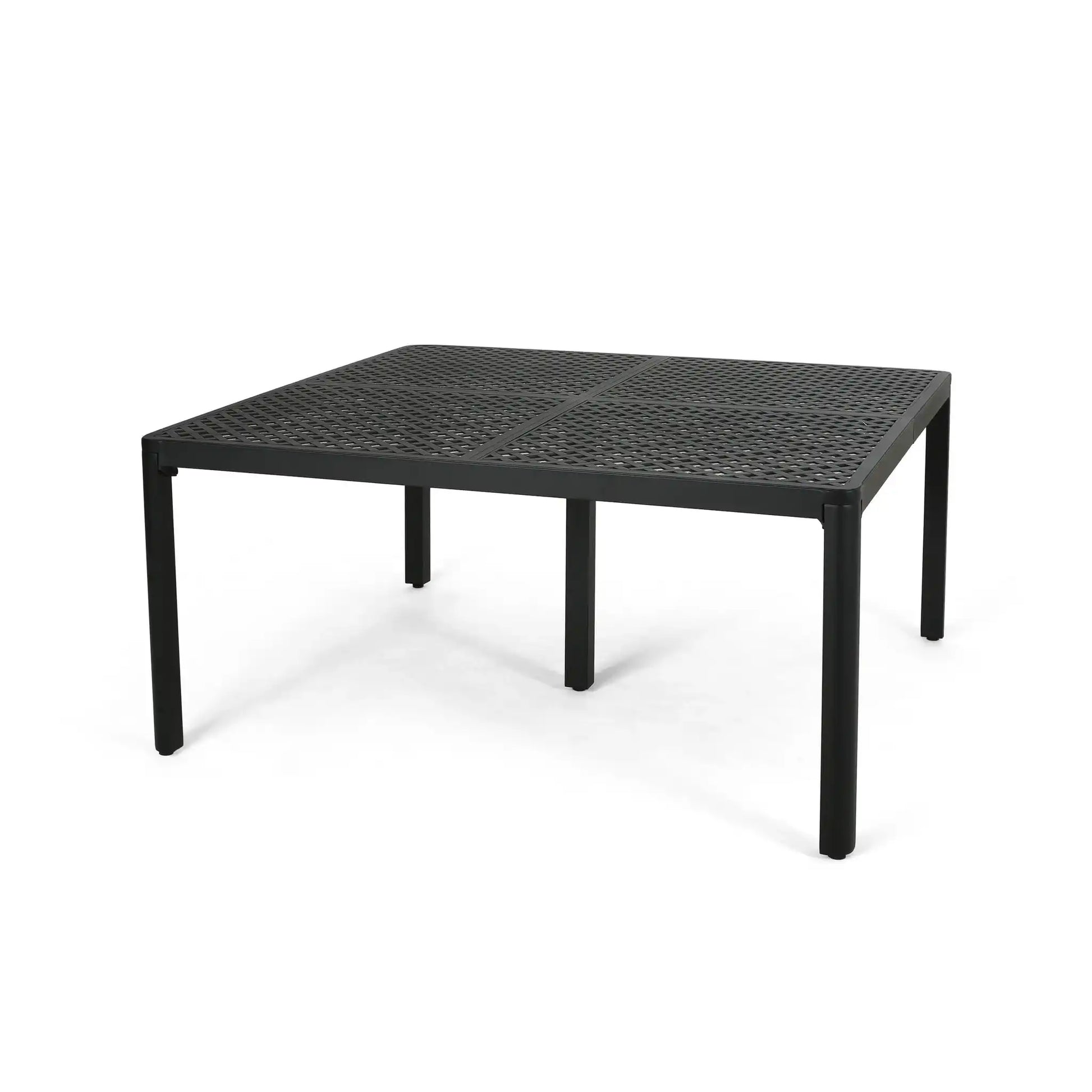 Outdoor Modern Aluminum Dining Table With Woven Accents - Best Buy Furniture