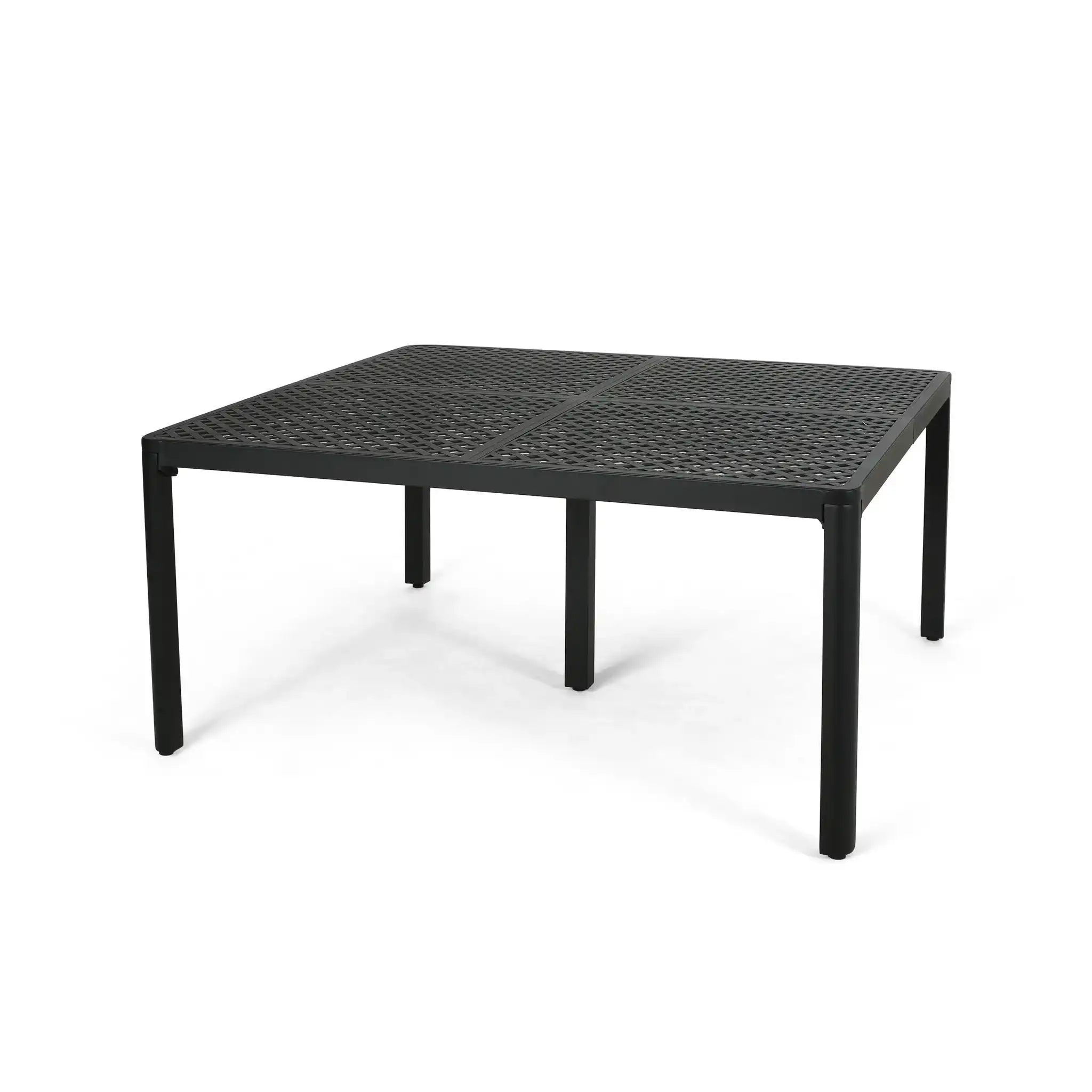 Outdoor Modern Aluminum Dining Table With Woven Accents - Best Buy Furniture