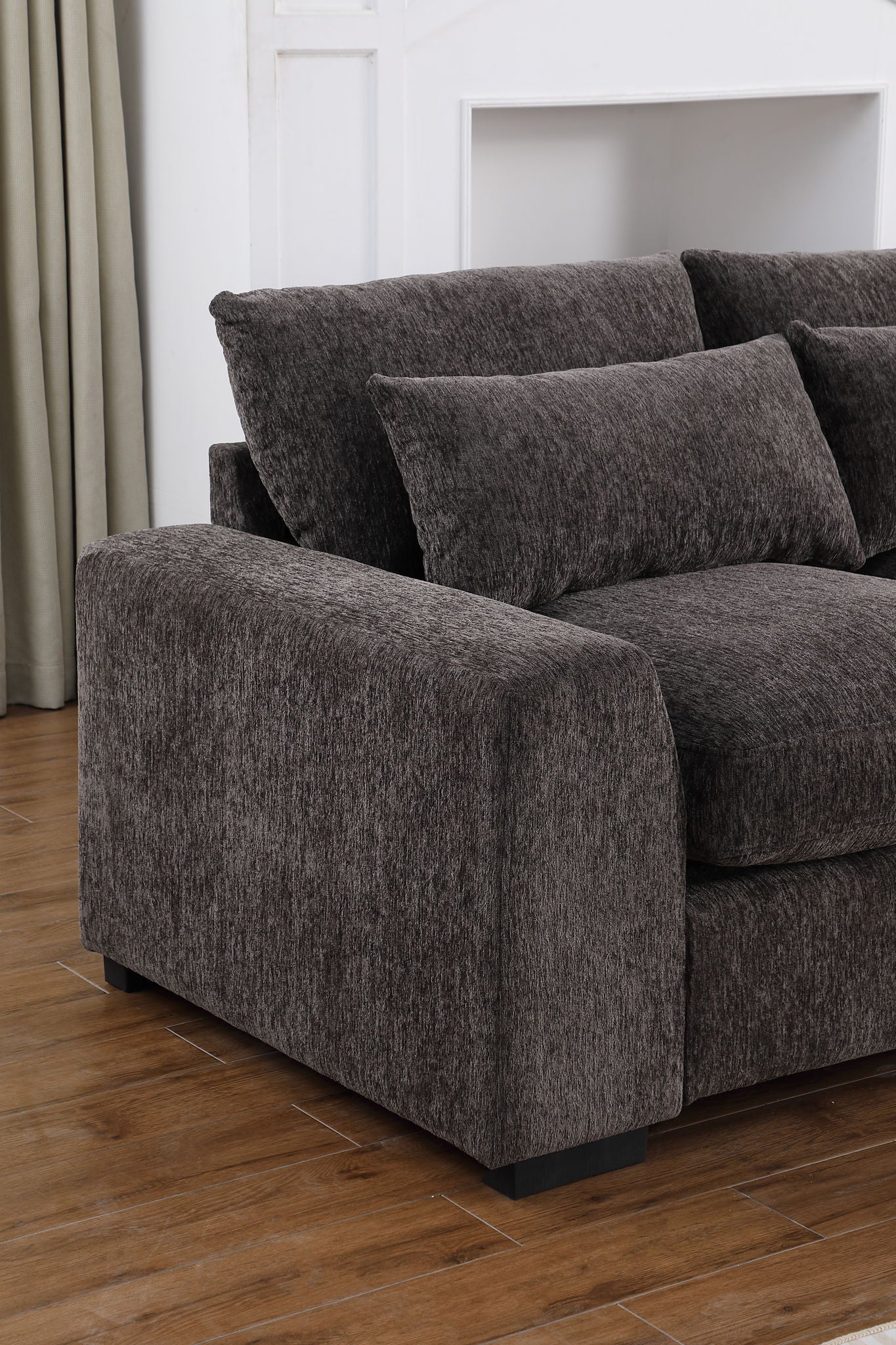 Nyeisha - Piece Upholstered Sofa & Chaise - Coffee - Best Buy Furniture