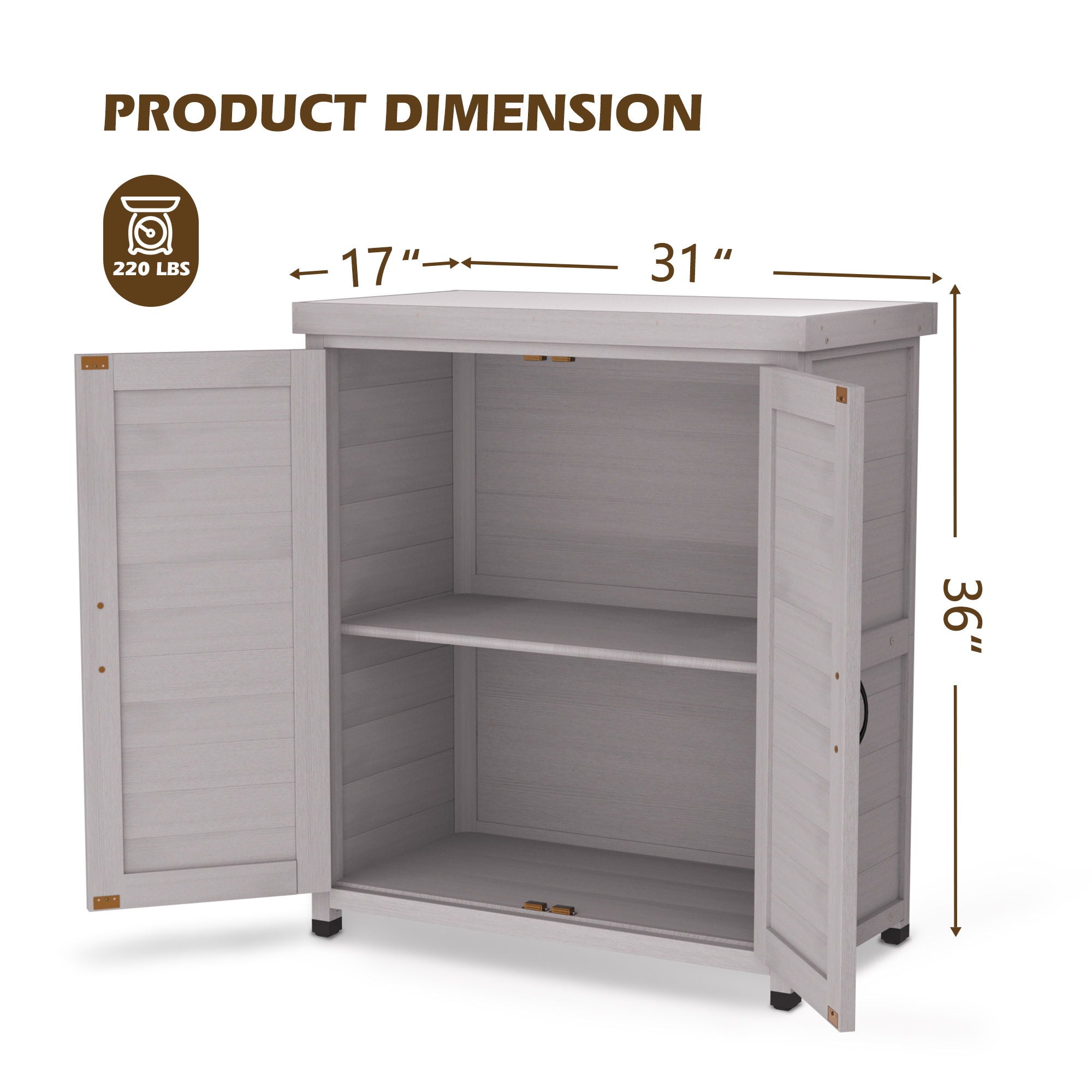 Rustic Cedar Wood Potting Bench With Storage Cabinet And Metal Top For Outdoor Patio - Gray - Best Buy Furniture
