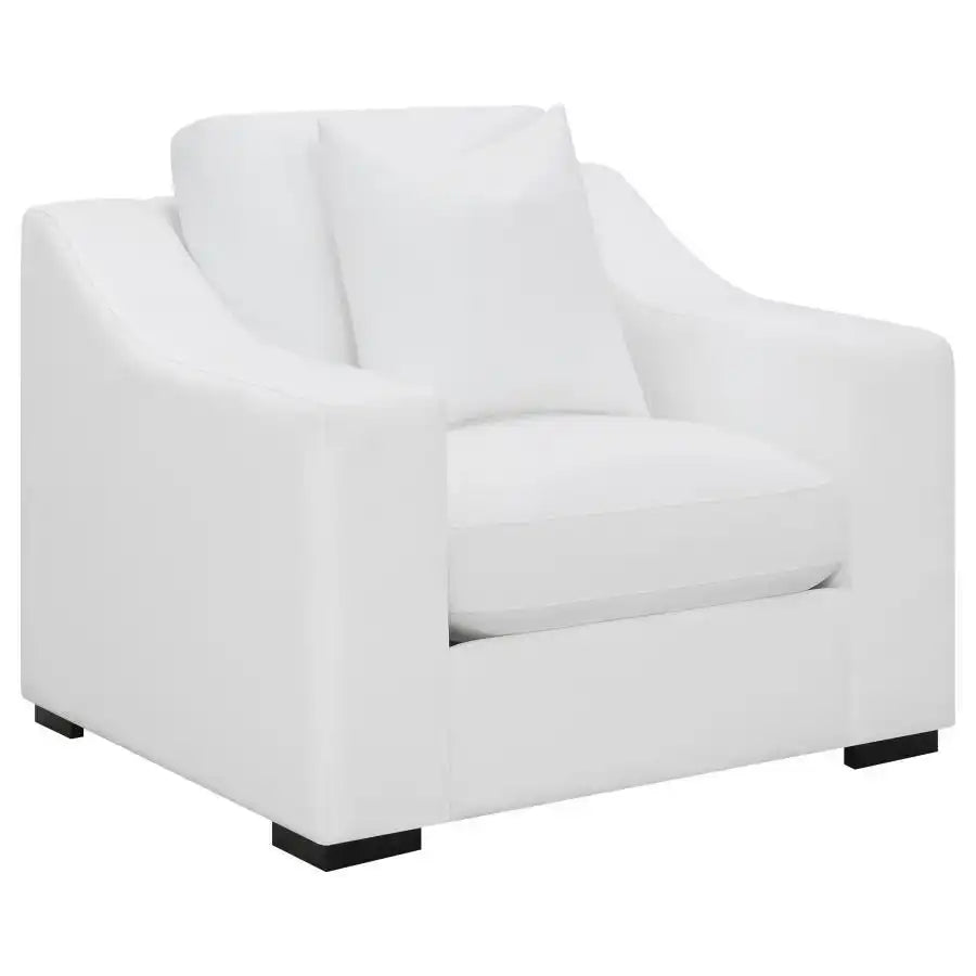 Ashlyn - Upholstered Sloped Arm Accent Chair - White - Best Buy Furniture