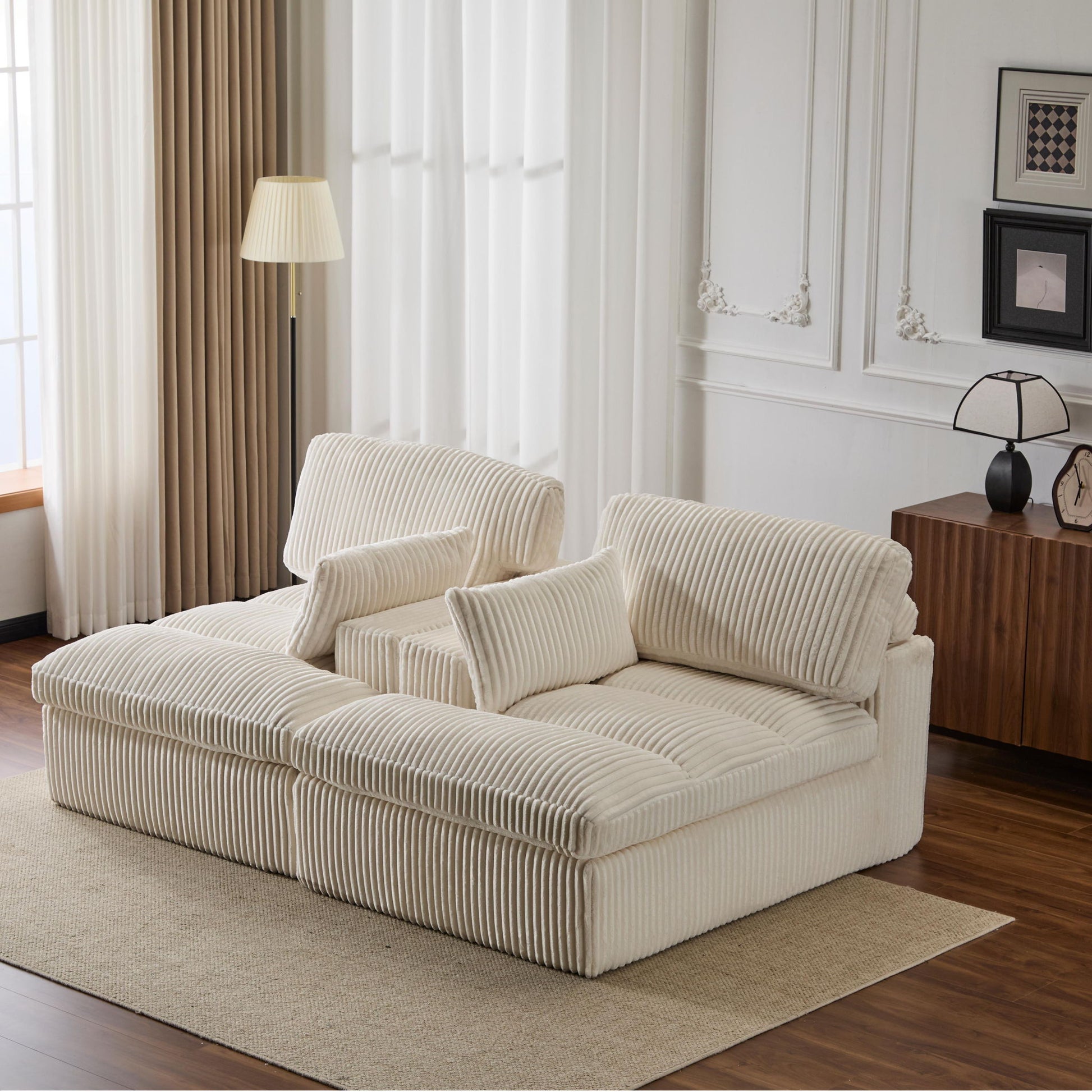 Double Chaise Lounge Chair, Oversized Upholstered Sleeper Cloud Couch - Best Buy Furniture