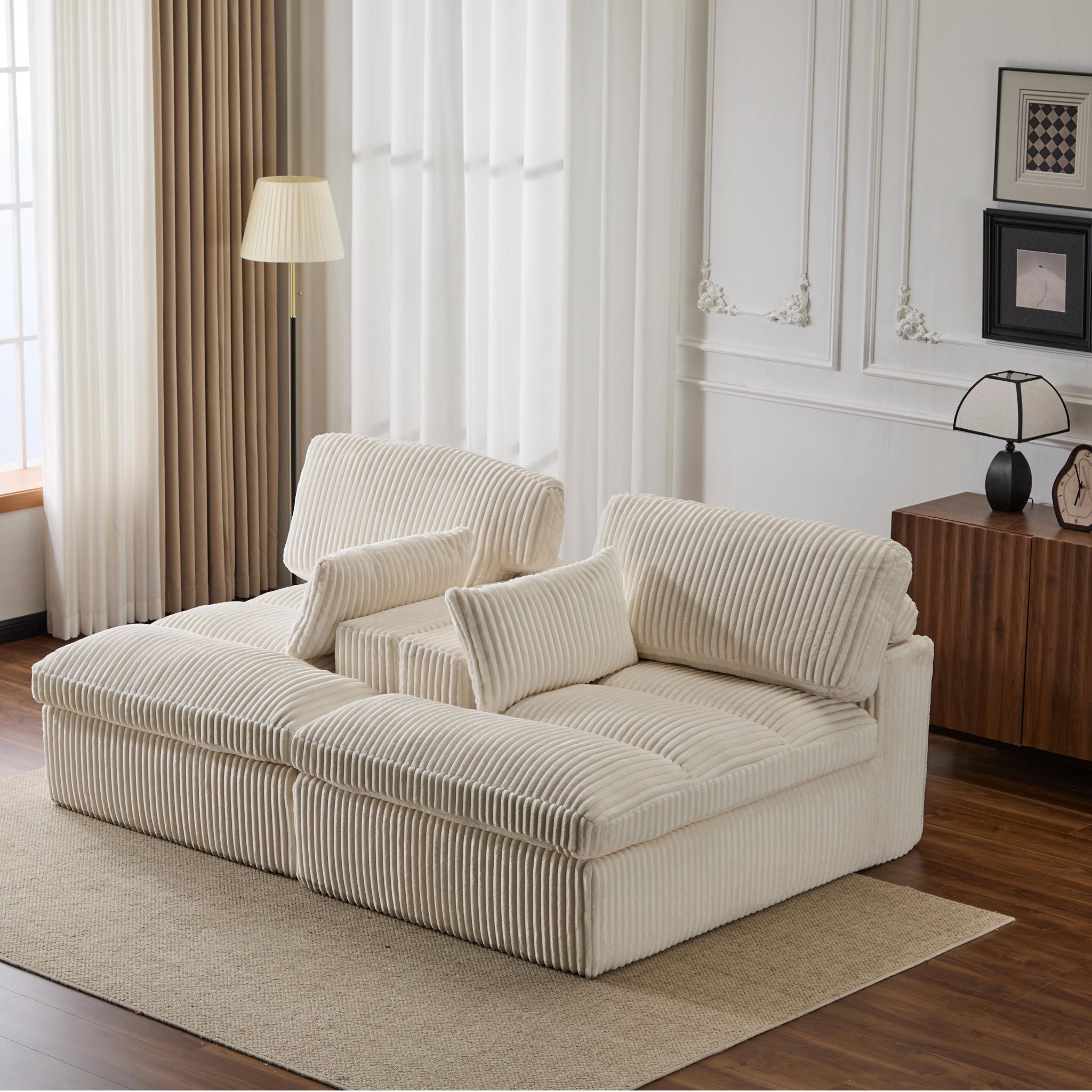Double Chaise Lounge Chair, Oversized Upholstered Sleeper Cloud Couch - Best Buy Furniture