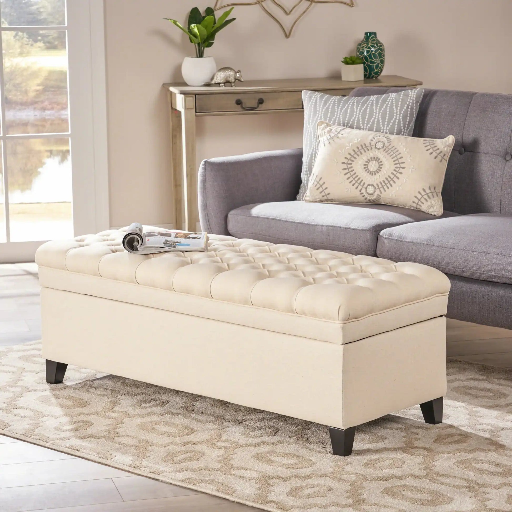 Juliana - Storage Ottoman With Birch Legs - Best Buy Furniture