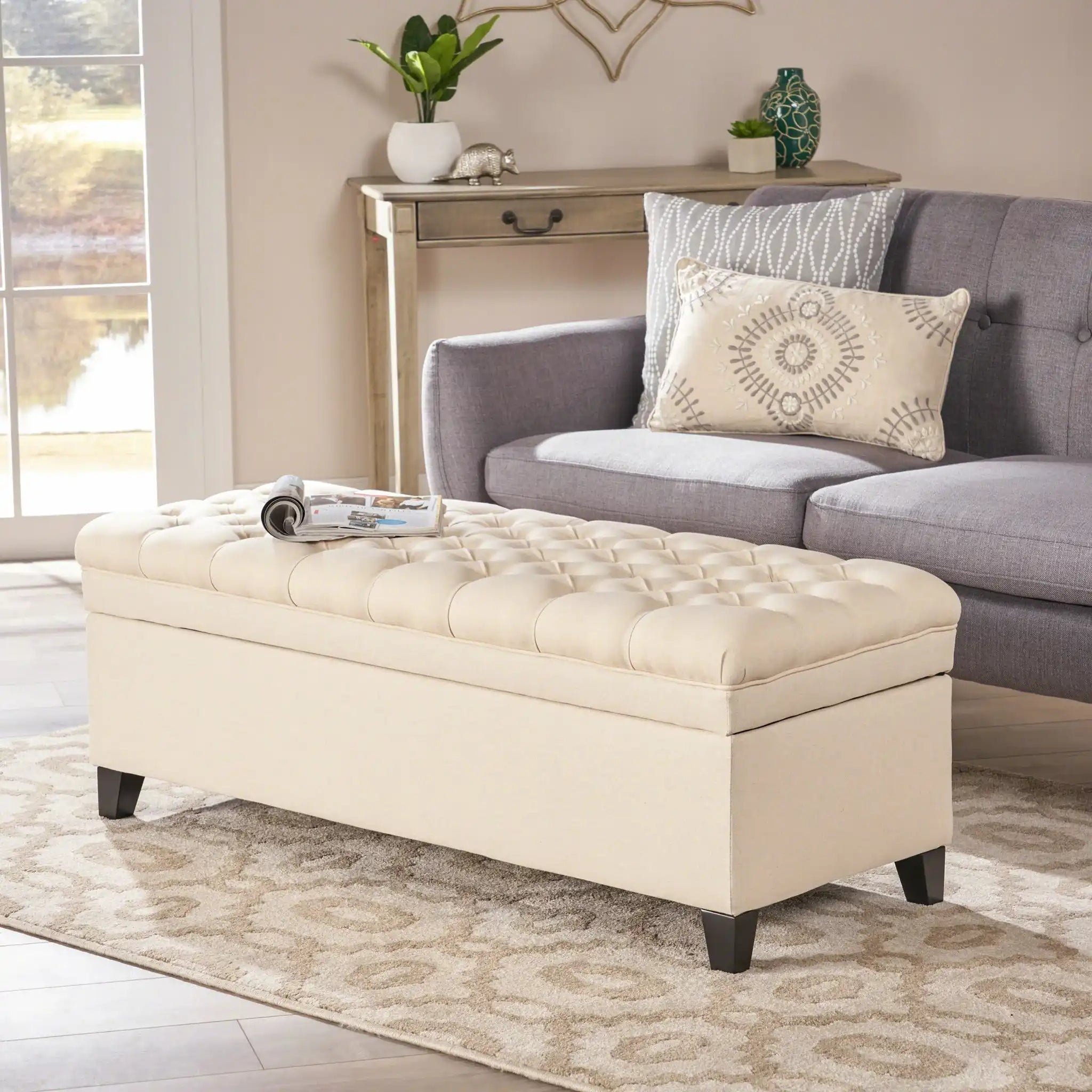 Juliana - Storage Ottoman With Birch Legs - Best Buy Furniture
