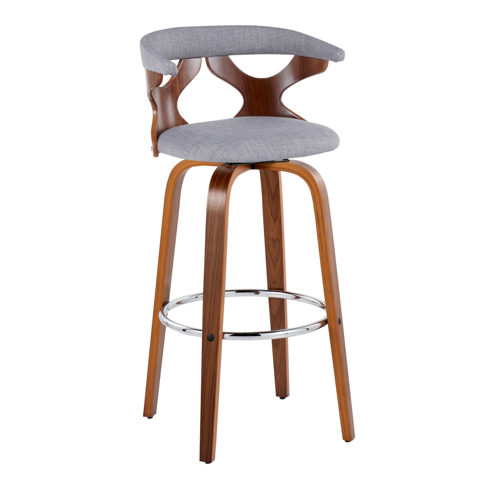 Gardenia - Mid Century Modern Fixed Height Barstool With Swivel With Round Footrest (Set of 2) - Best Buy Furniture