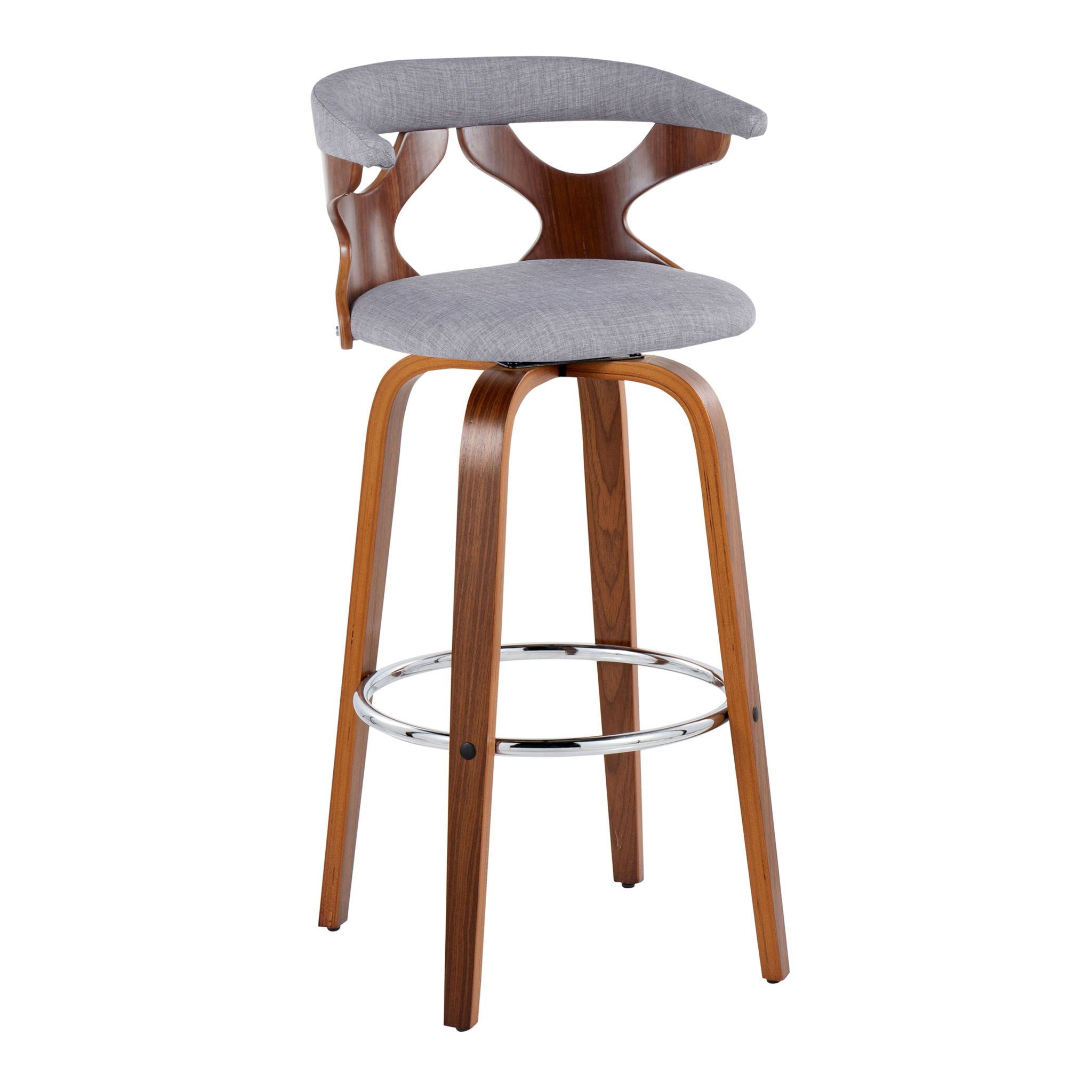 Gardenia - Mid Century Modern Fixed Height Barstool With Swivel With Round Footrest (Set of 2) - Best Buy Furniture