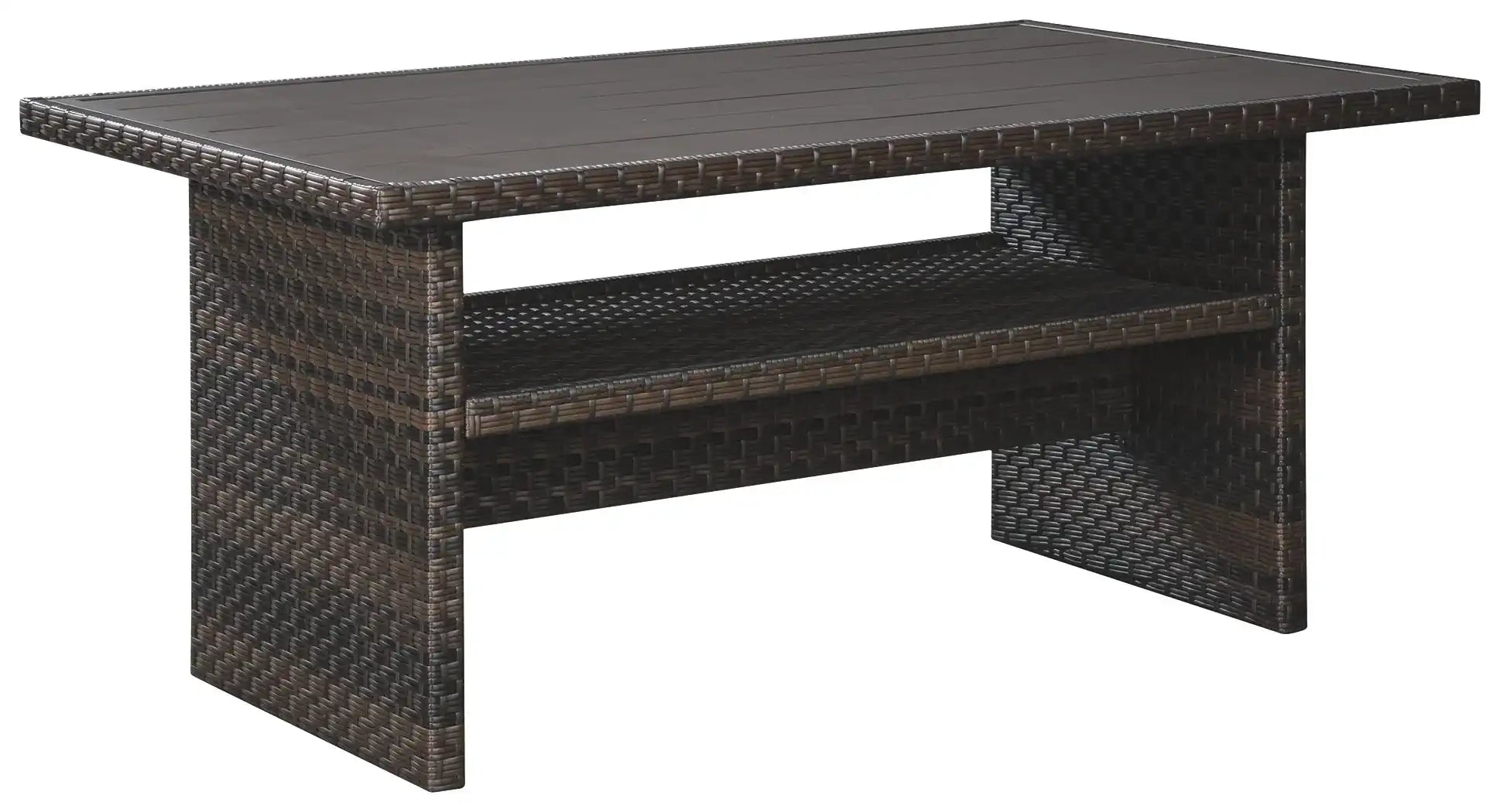 Easy Isle - RECT Multi-Use Table - Dark Brown / Beige - Best Buy Furniture