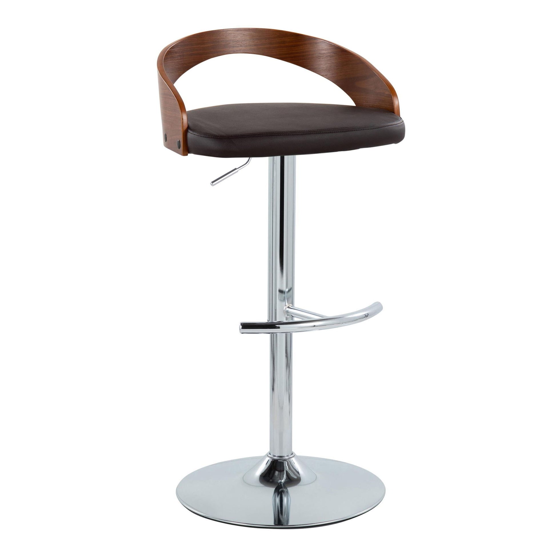 Grotto - Contemporary Adjustable Barstool & Swivel With Rounded T Footrest (Set of 2) - Best Buy Furniture
