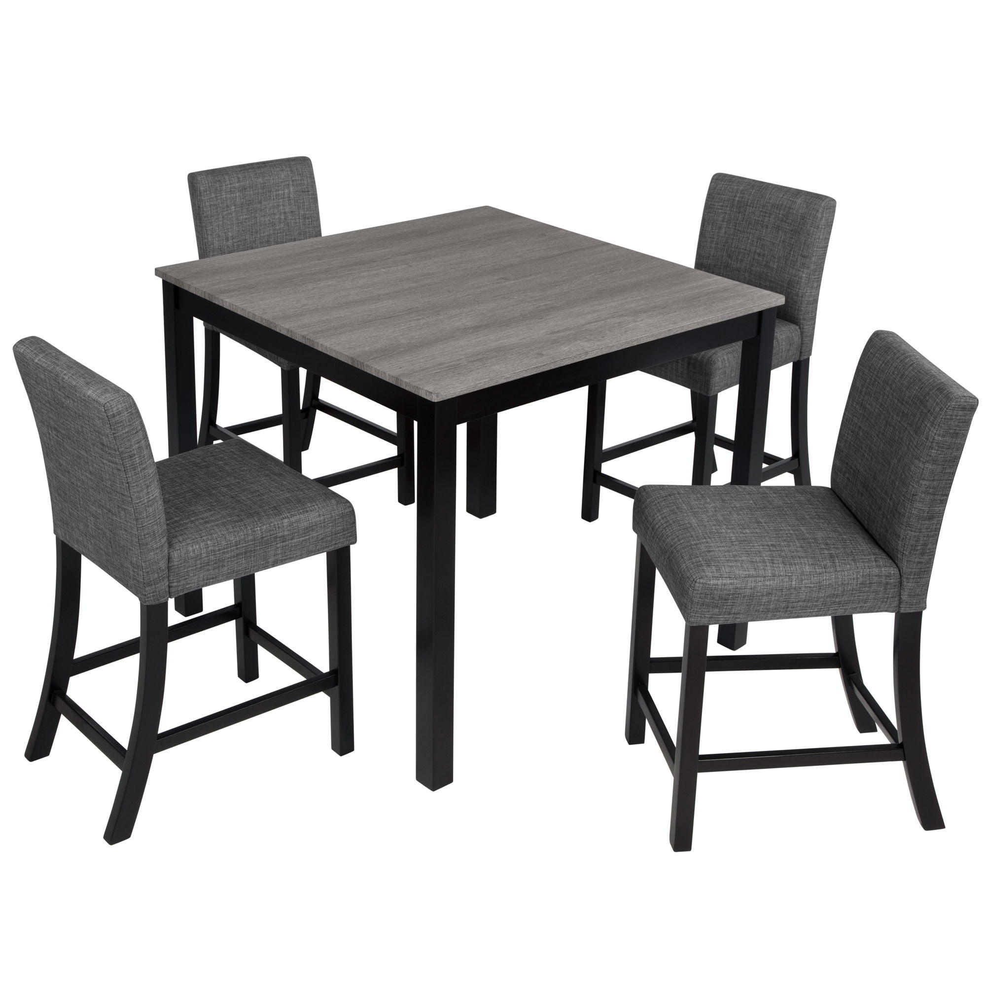 5 Piece Counter Height Table Set, Square Table And 4 Upholstered Chairs - Best Buy Furniture