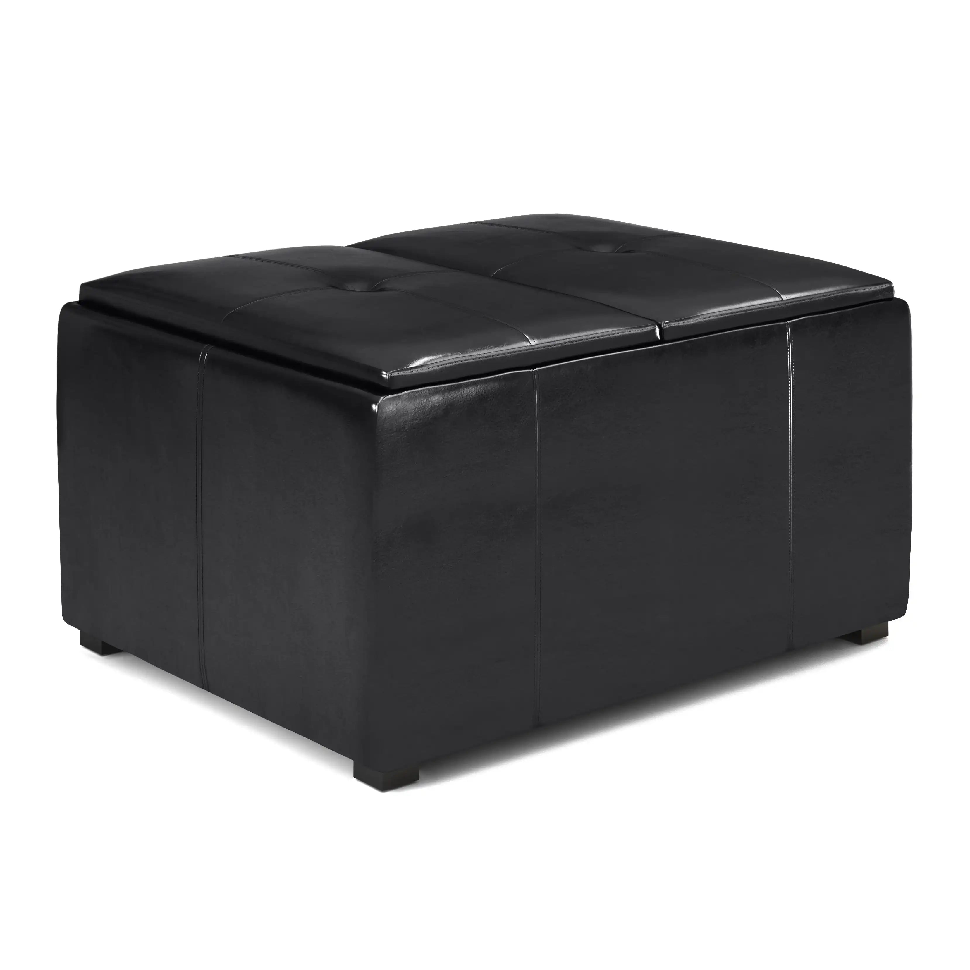 Avalon - Small Coffee Table Storage Ottoman - Midnight Black - Best Buy Furniture