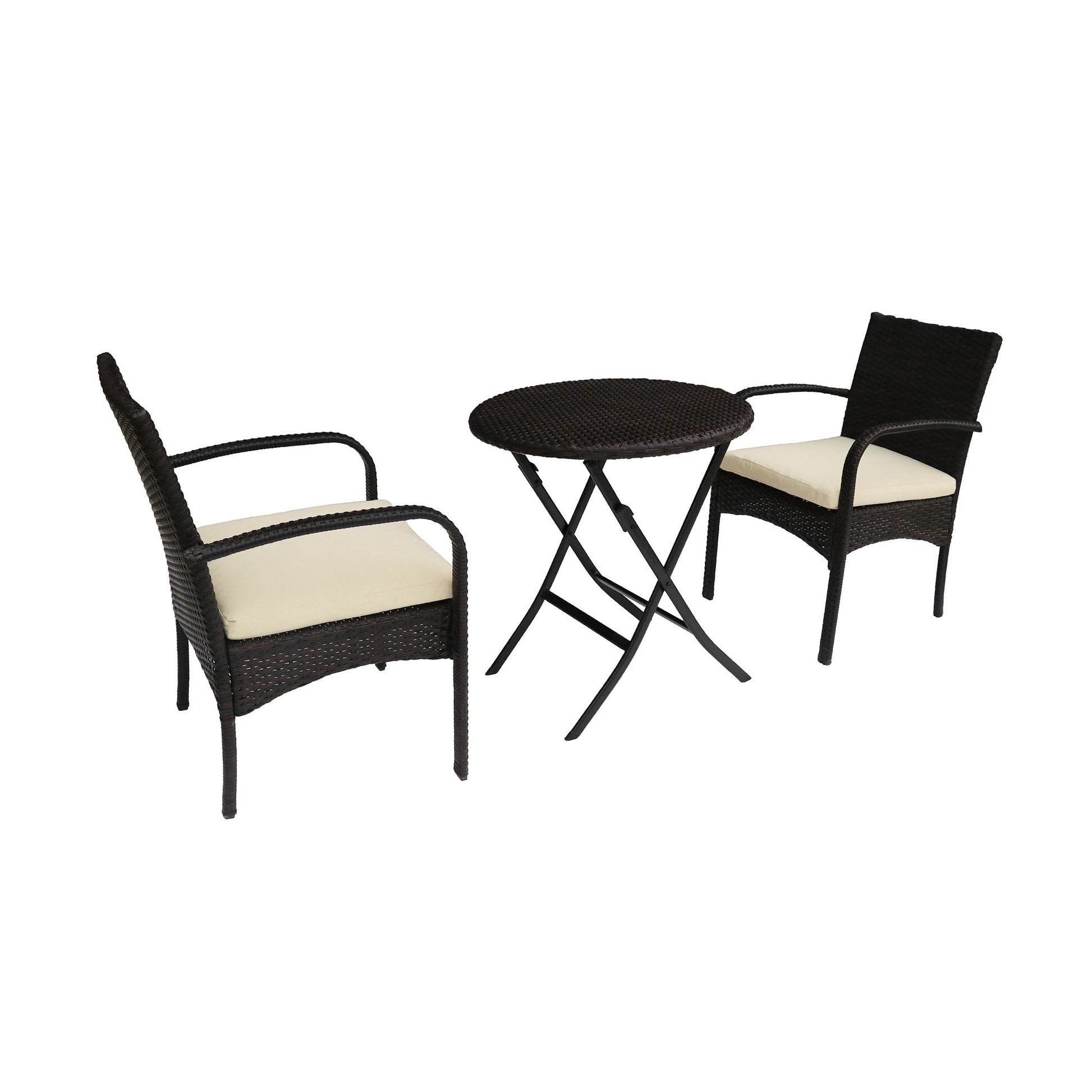 Outdoor Wicker Bistro Set With 2 Chairs - Brown Multi - Best Buy Furniture