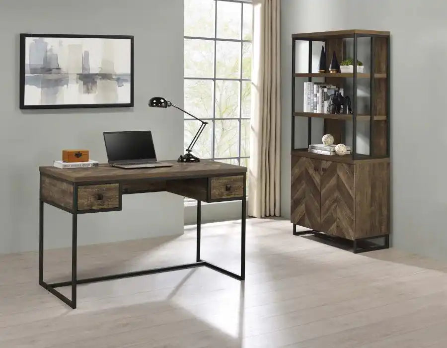 Millbrook - 2 Door Storage Bookshelf - Rustic Oak - Best Buy Furniture
