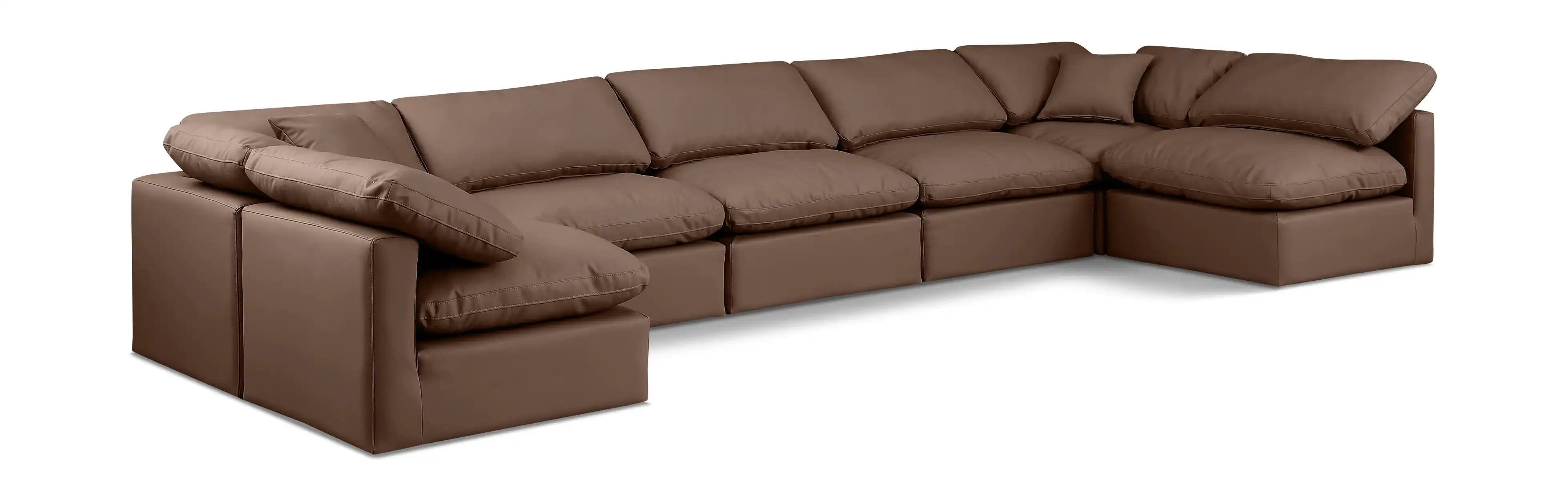 Indulge - Faux Leather 7 Piece Modular U-Shaped Sectional - Best Buy Furniture