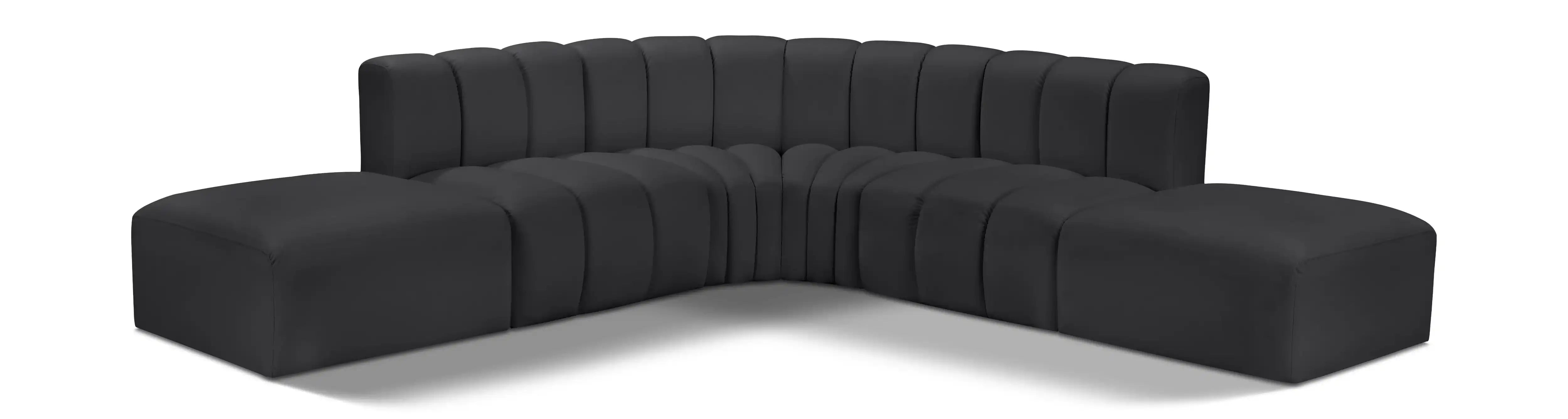 Arc - Faux Leather 6 Piece Corner Modular Sofa - Best Buy Furniture