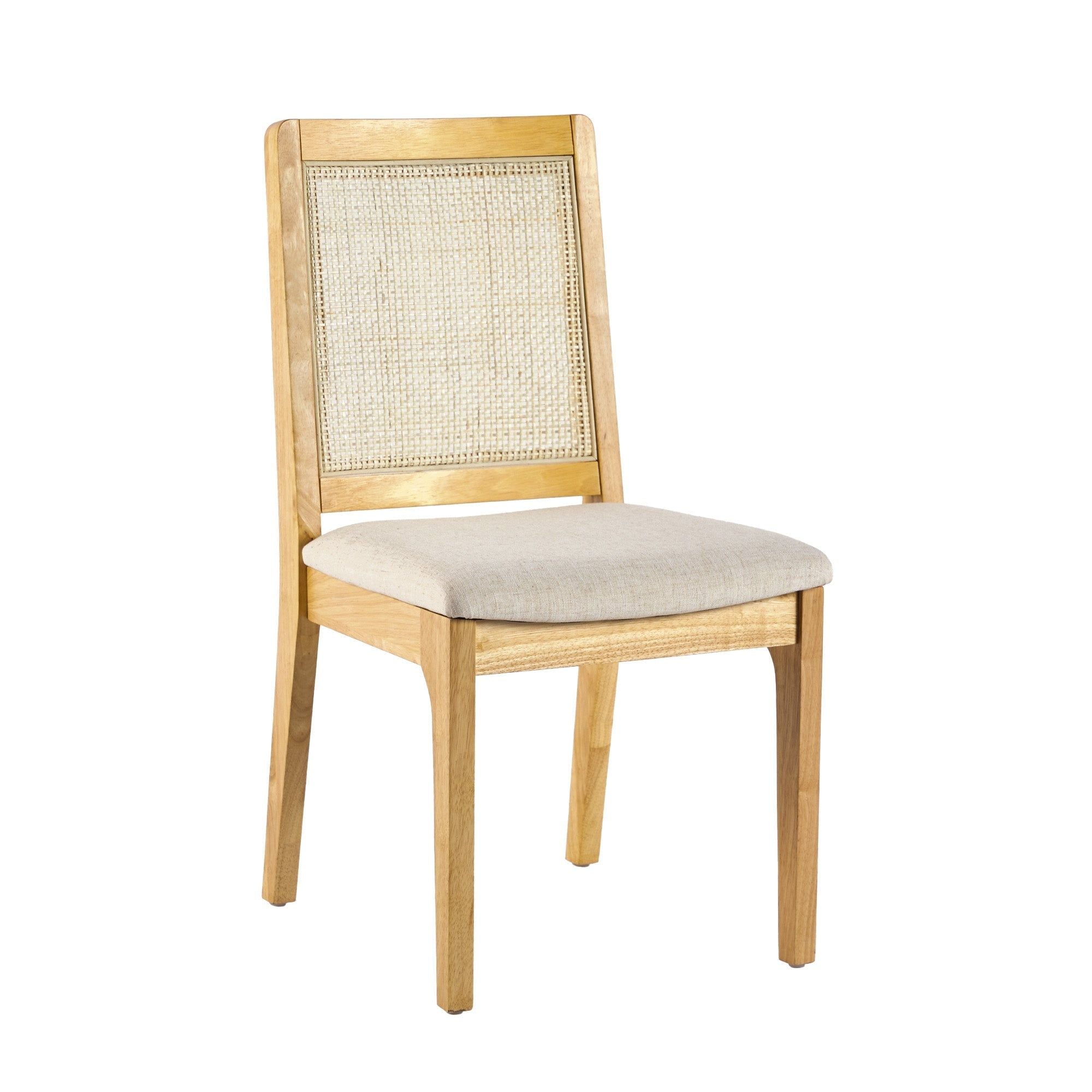 Modern Solid Wood Dining Chair With Rattan Inset Back (Set of 2) - Best Buy Furniture