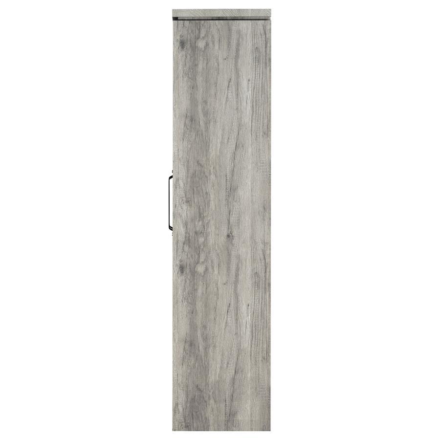 Alejo - 2 Door Engineered Wood Tall Cabinet - Gray Driftwood - Best Buy Furniture