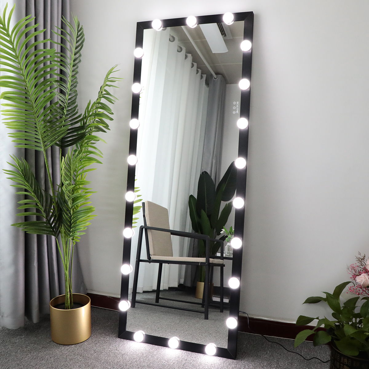 Full Length Mirror With Lights Full Body Vanity Mirror With 3 Color Modes Lighted Standing Floor Mirror For Dressing Room Bedroom Wall Mounted Touch Control - Best Buy Furniture