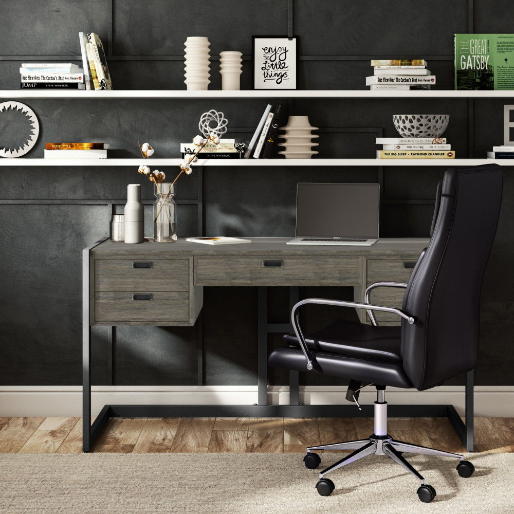 Hampden - Desk - Weathered Gray - Best Buy Furniture