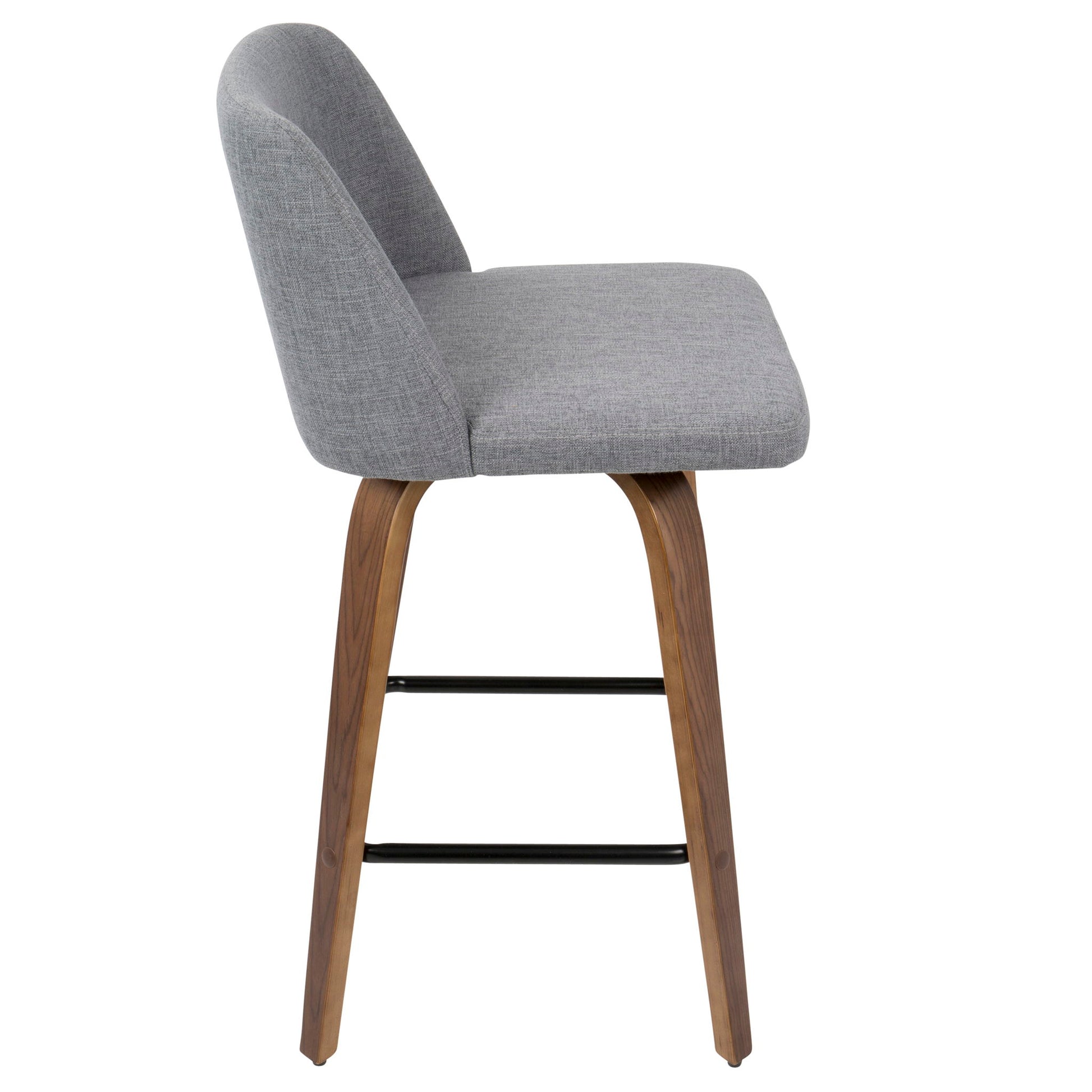 Toriano - Mid Century Modern Fixed Height Counter Stool & Square Footrest (Set of 2) - Best Buy Furniture