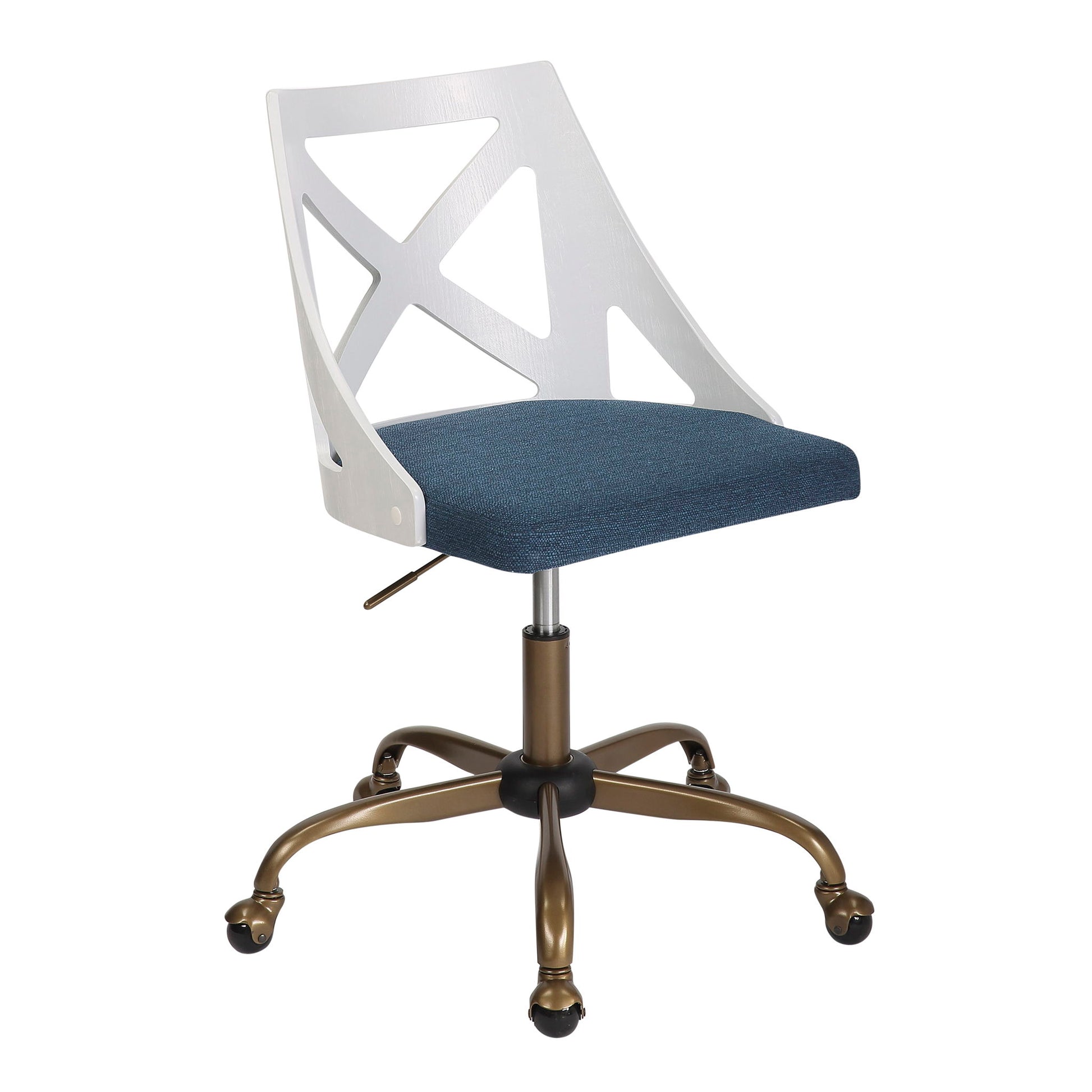 Charlotte - Farmhouse Task Chair - Antique Copper / White / Blue - Best Buy Furniture