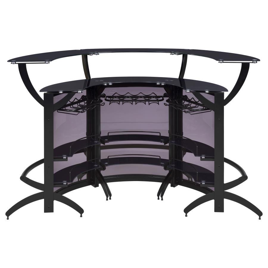 Dallas - 3-Piece Curved Freestanding Home Bar Cabinet - Best Buy Furniture
