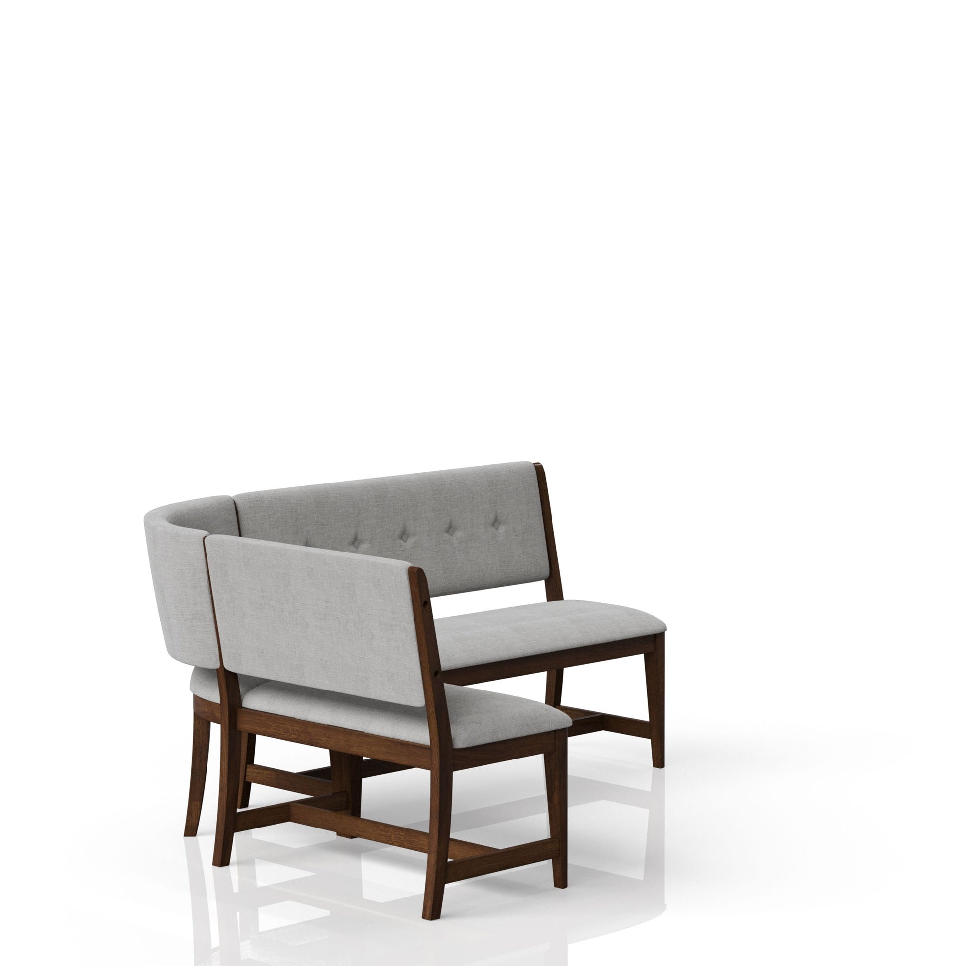 Curved Dining Bench Mid Century Modern Upholstered Curved Bench - Beige - Best Buy Furniture