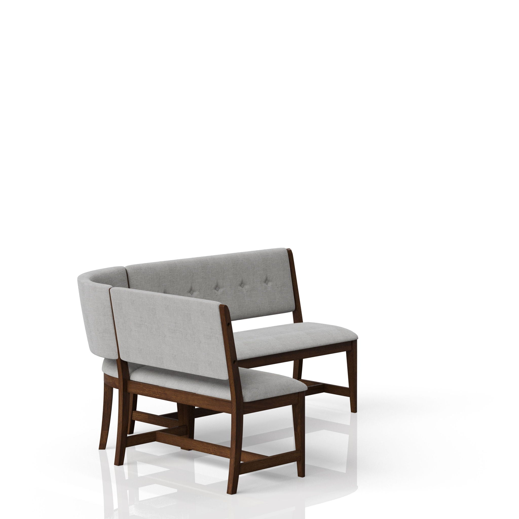 Curved Dining Bench Mid Century Modern Upholstered Curved Bench - Beige - Best Buy Furniture