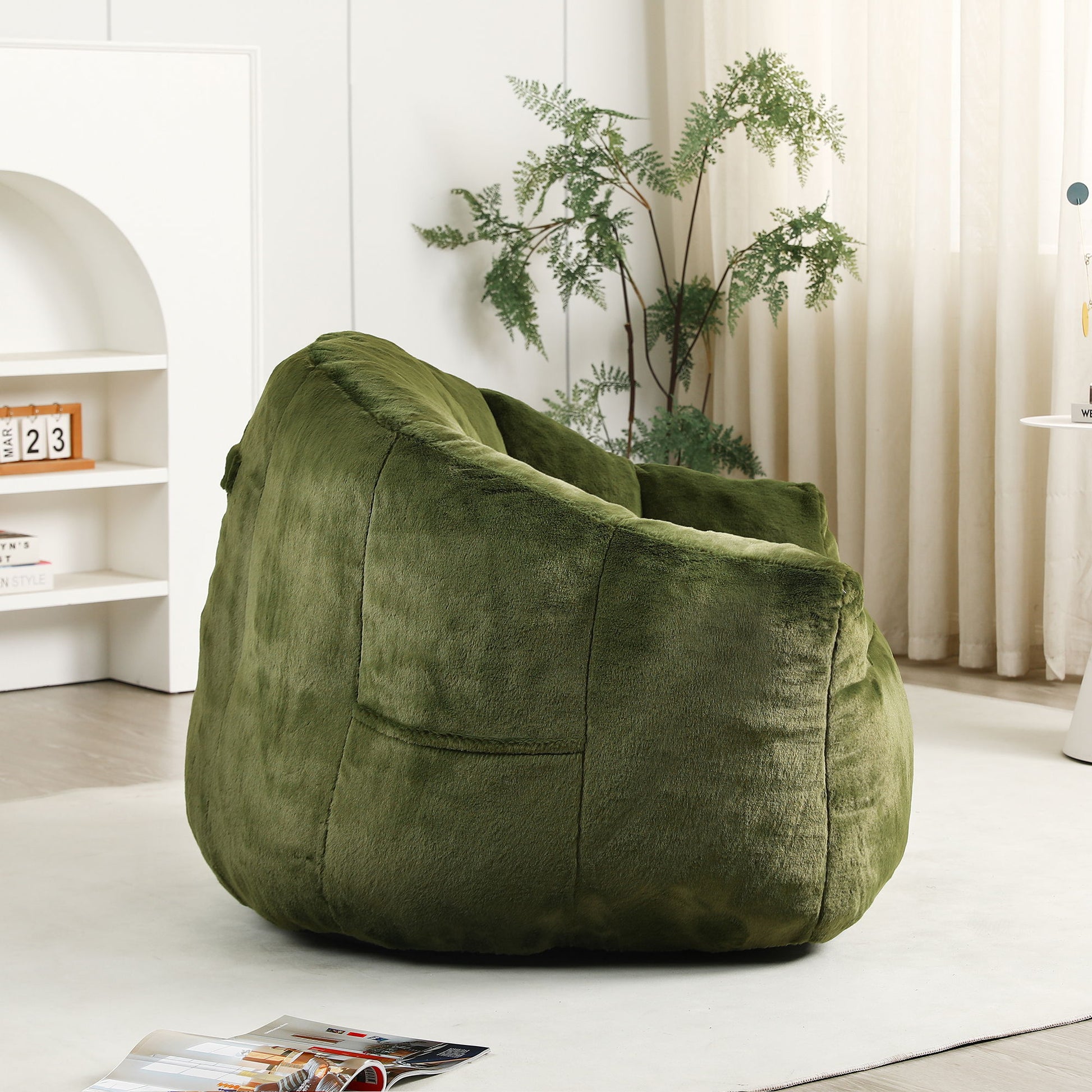Beanbag Chair, Beanbag Sofa Chair With Armrests Stuffed High Density Foam - Best Buy Furniture