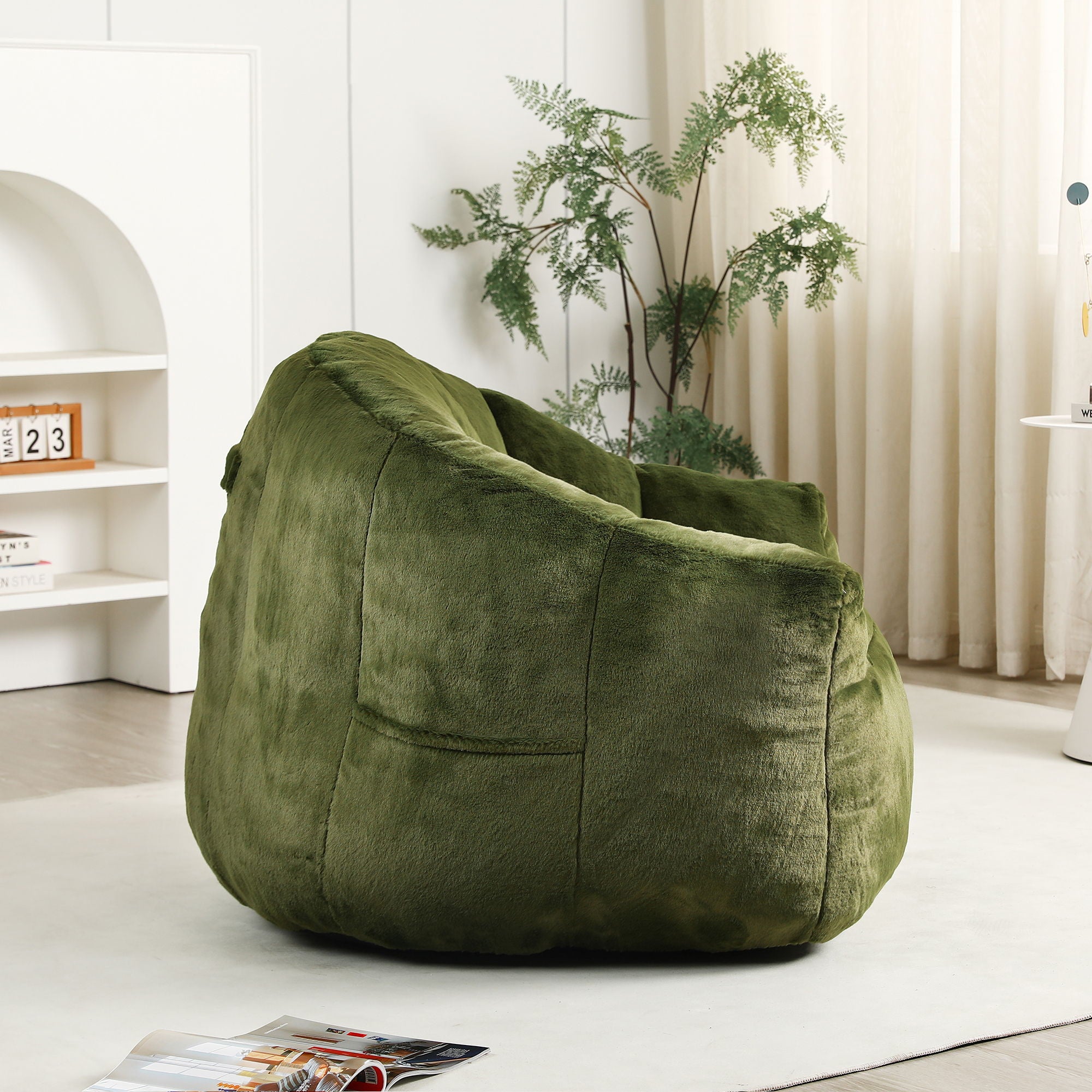 Beanbag Chair, Beanbag Sofa Chair With Armrests Stuffed High Density Foam - Best Buy Furniture