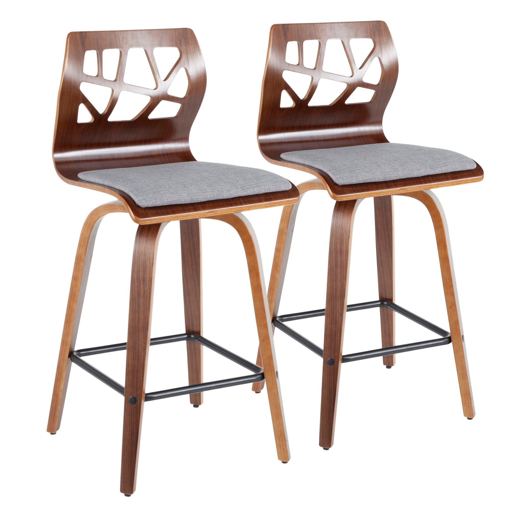 Folia - Mid Century Modern Fixed Height Counter Stool With Swivel (Set of 2) - Best Buy Furniture