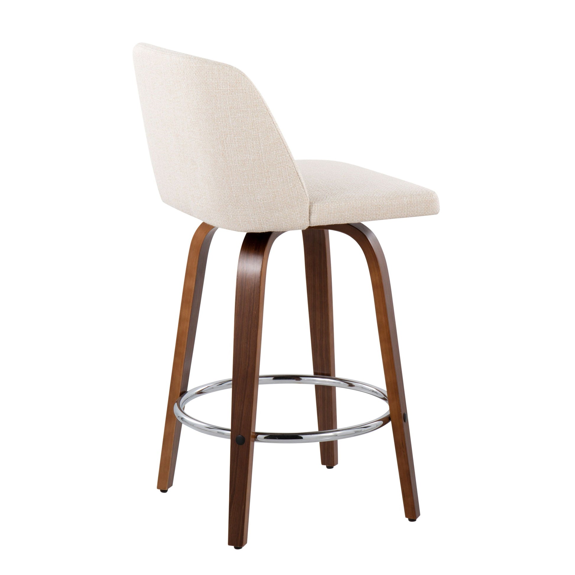 Toriano - Mid-Century Modern Fixed Height Counter Stool With Round Footrest (Set of 2) - Best Buy Furniture