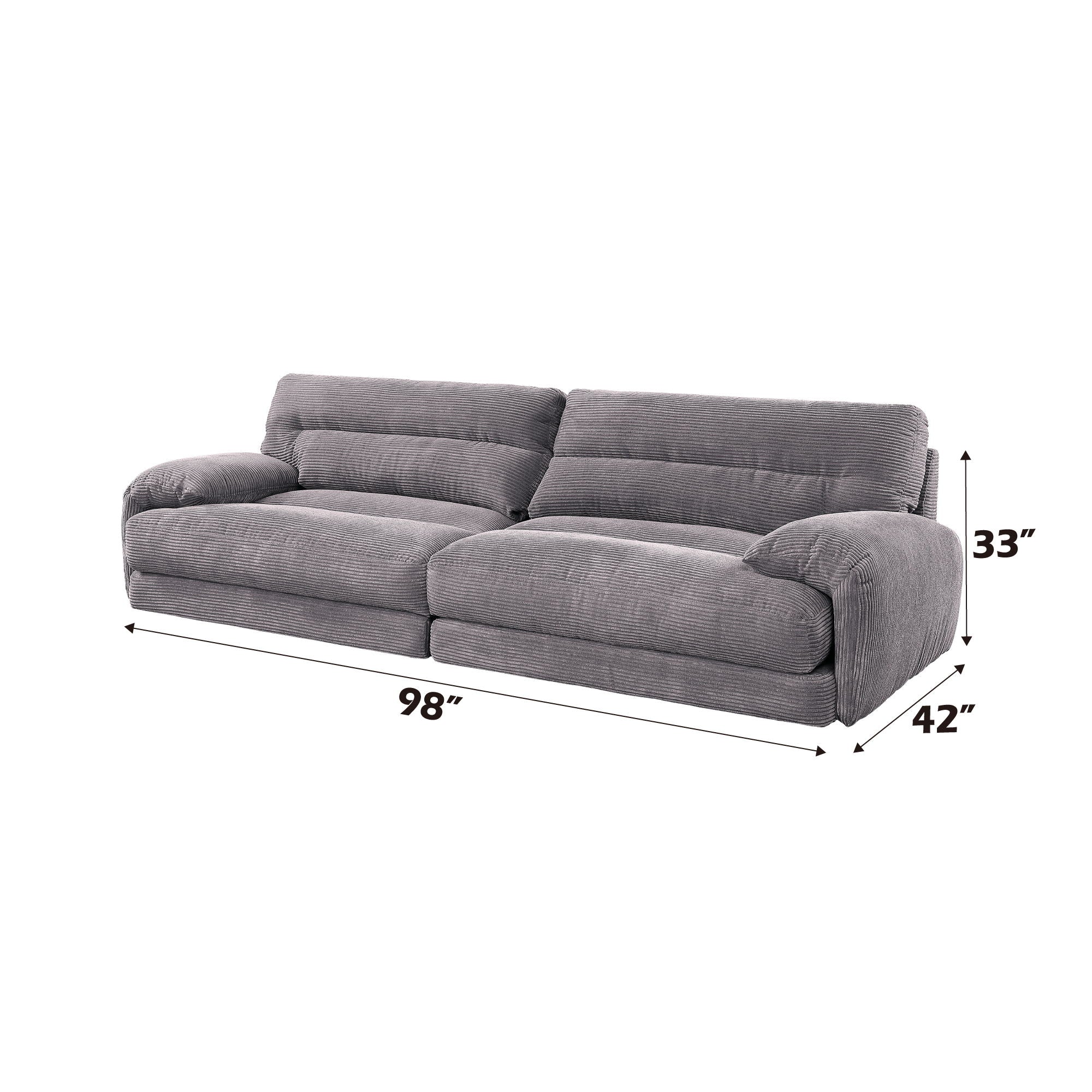 Cadenza - Corduroy Loveseat - Gray - Best Buy Furniture