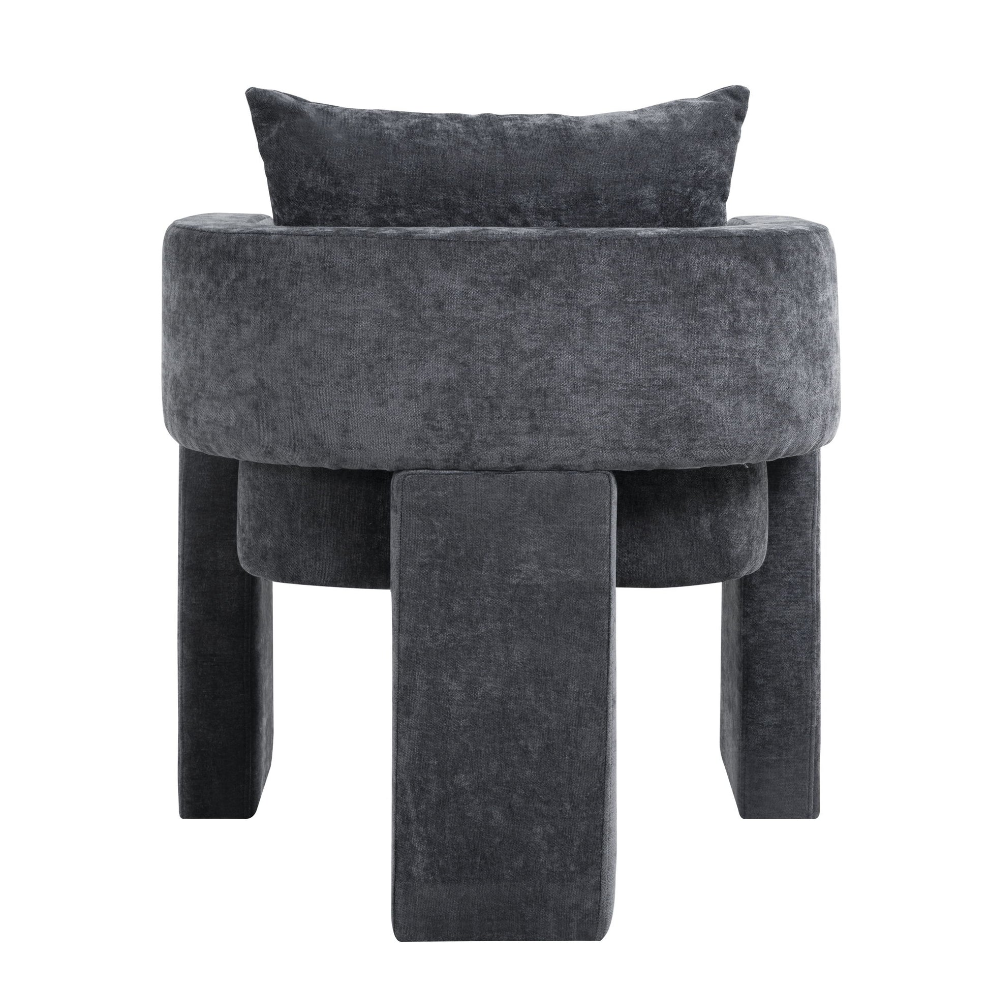 Modern 3 Leg Chenille Accent Chair With Ergonomic Arms & Removable Pillow - Best Buy Furniture