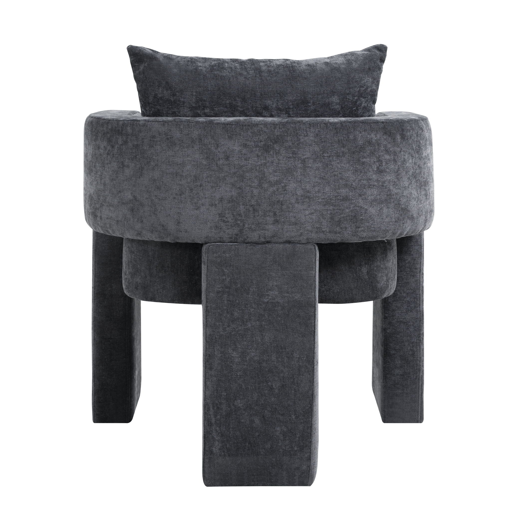 Modern 3 Leg Chenille Accent Chair With Ergonomic Arms & Removable Pillow - Best Buy Furniture