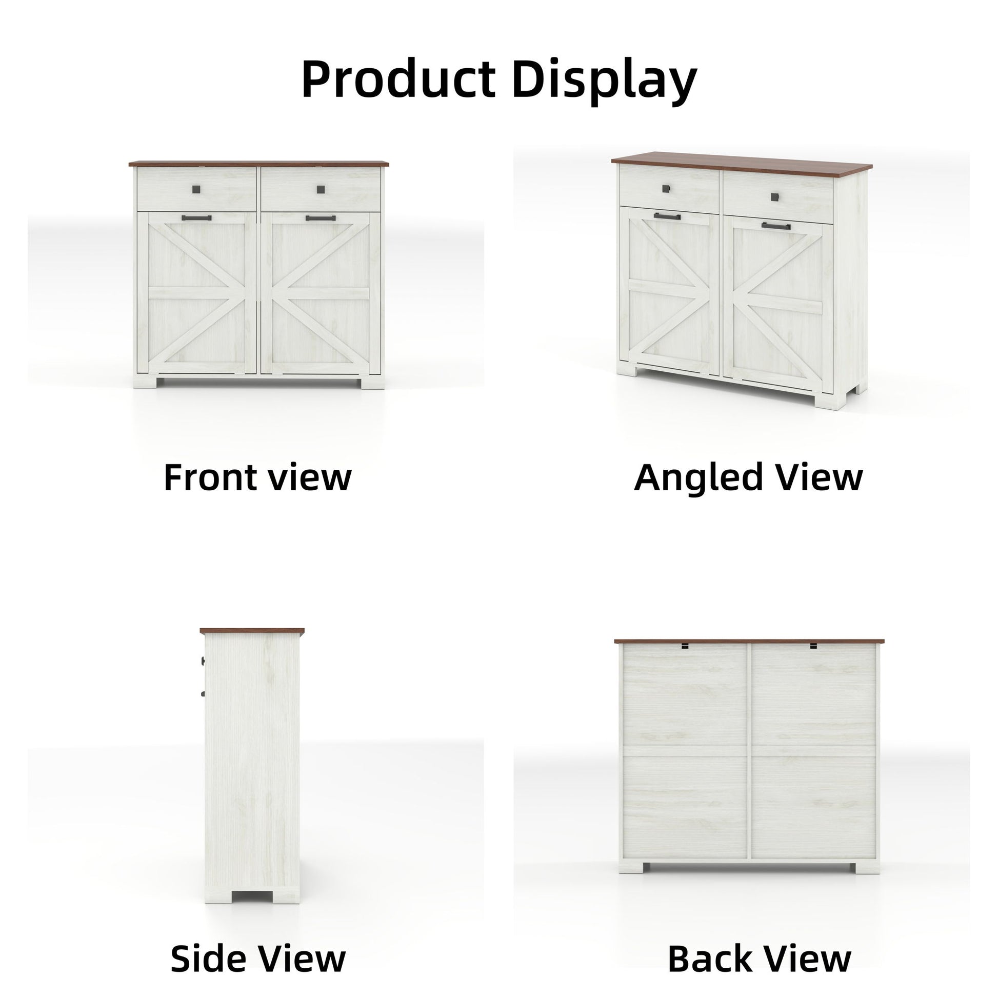 Double Tilt Out Trash Cabinet With Hideaway Drawer And Barn Door Style - Best Buy Furniture