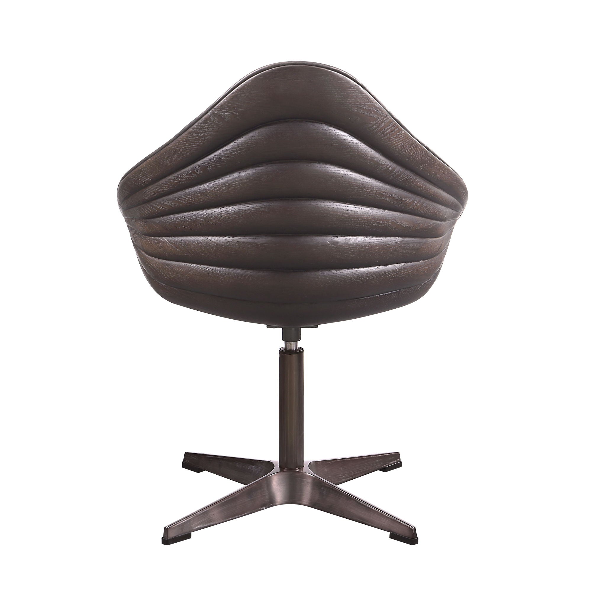 Pipino - Top Grain Leather Accent Chair With Swivel - Antique Ebony - Best Buy Furniture