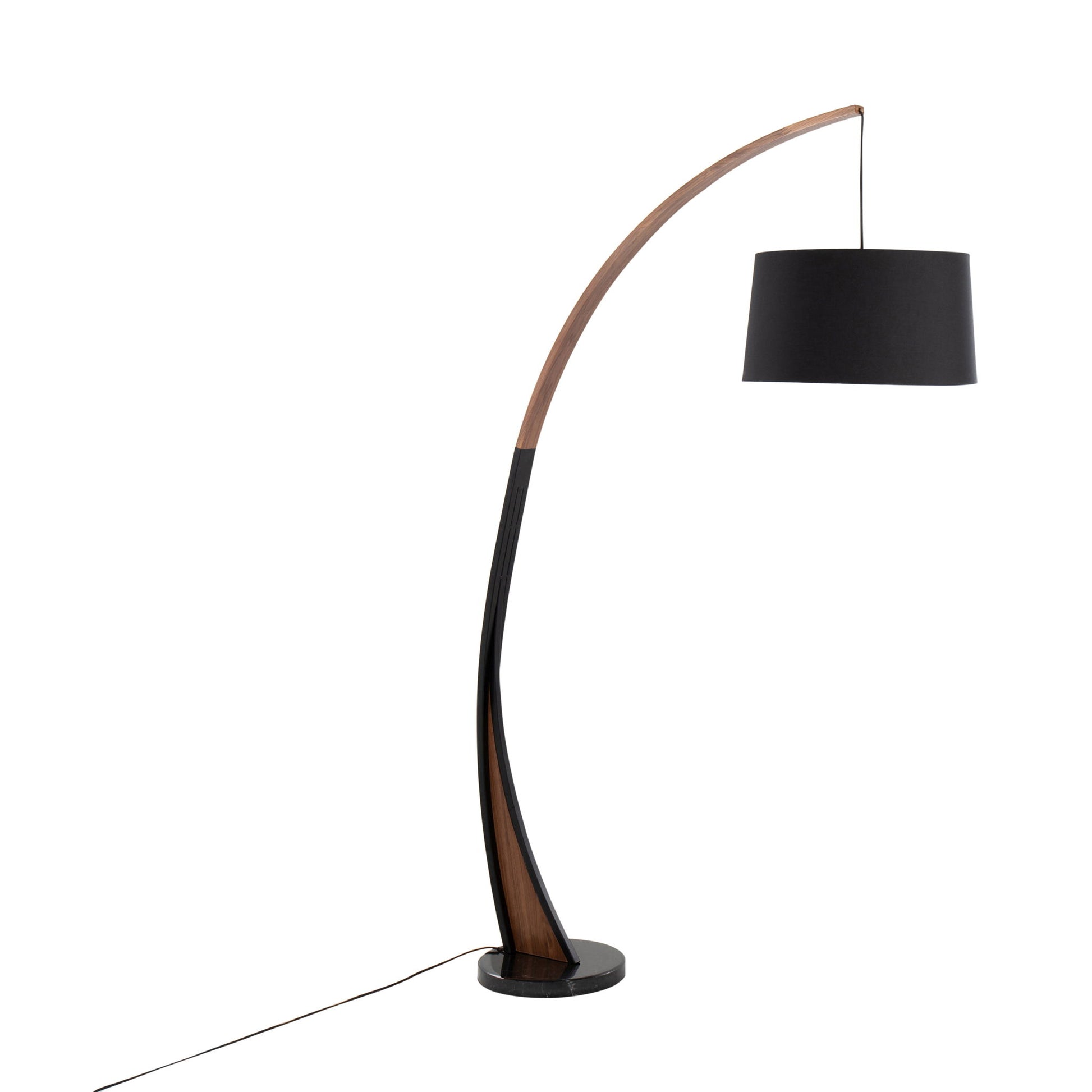 Noah - Mid-Century Modern Floor Lamp - Walnut - Best Buy Furniture