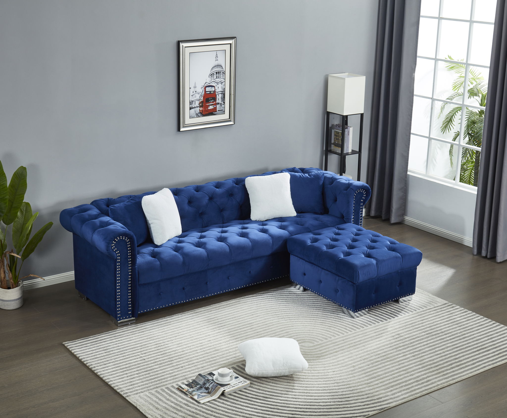 4 Seater Oversized L Shaped Reversible Sectional Sofa - Best Buy Furniture