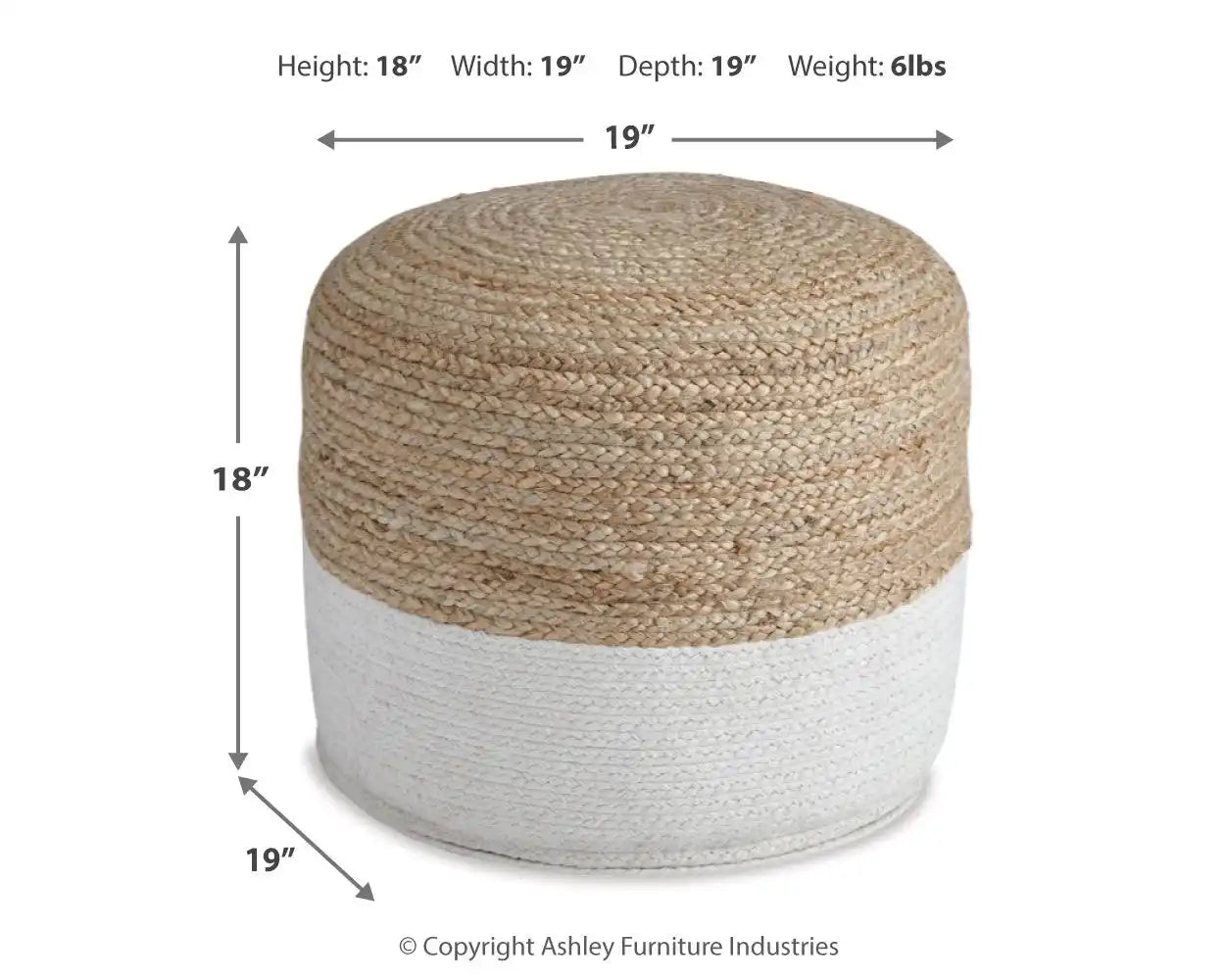 Sweed Valley - Round - Pouf - Best Buy Furniture