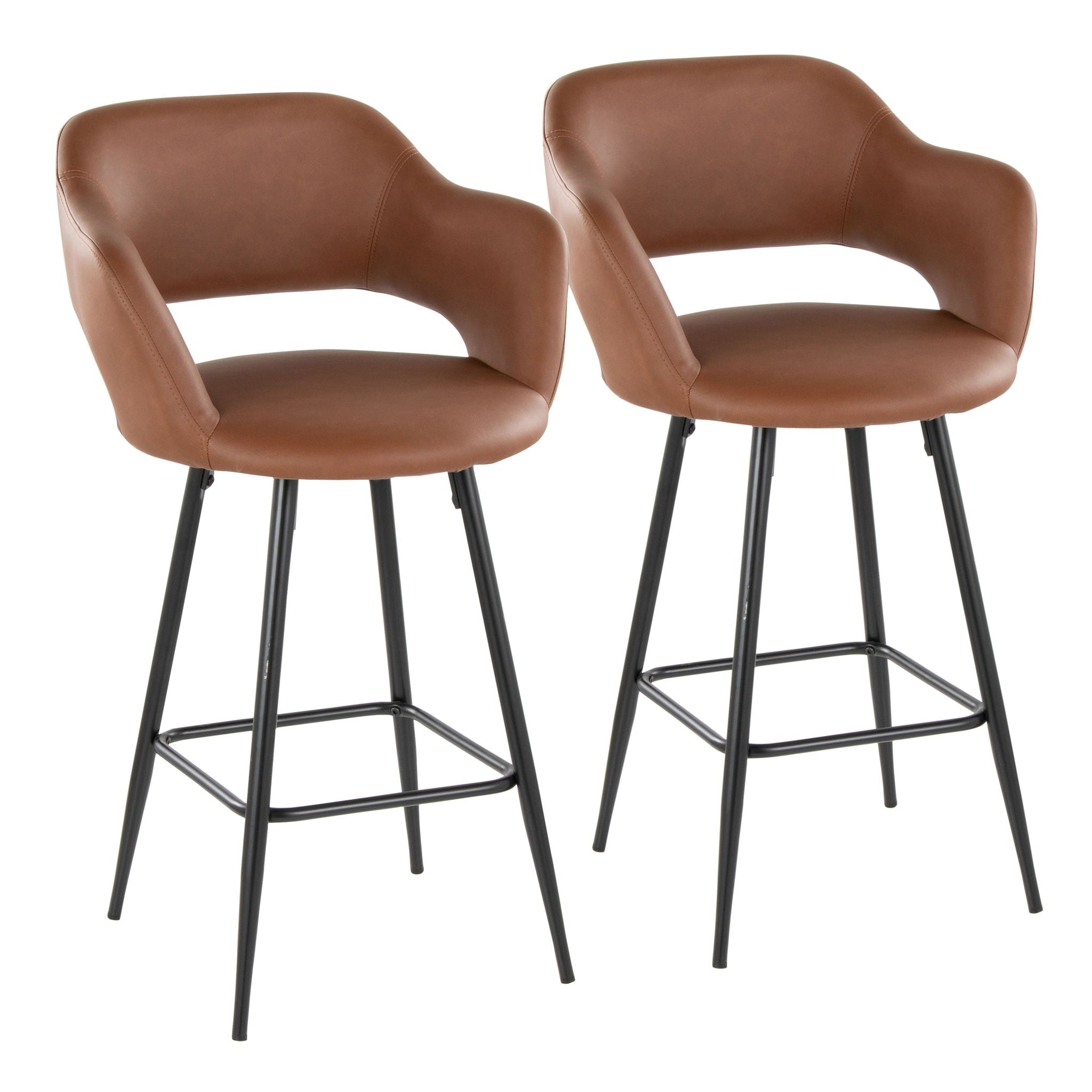 Margarite - Contemporary Fixed Height Counter Stool With Square Footrest (Set of 2) - Best Buy Furniture